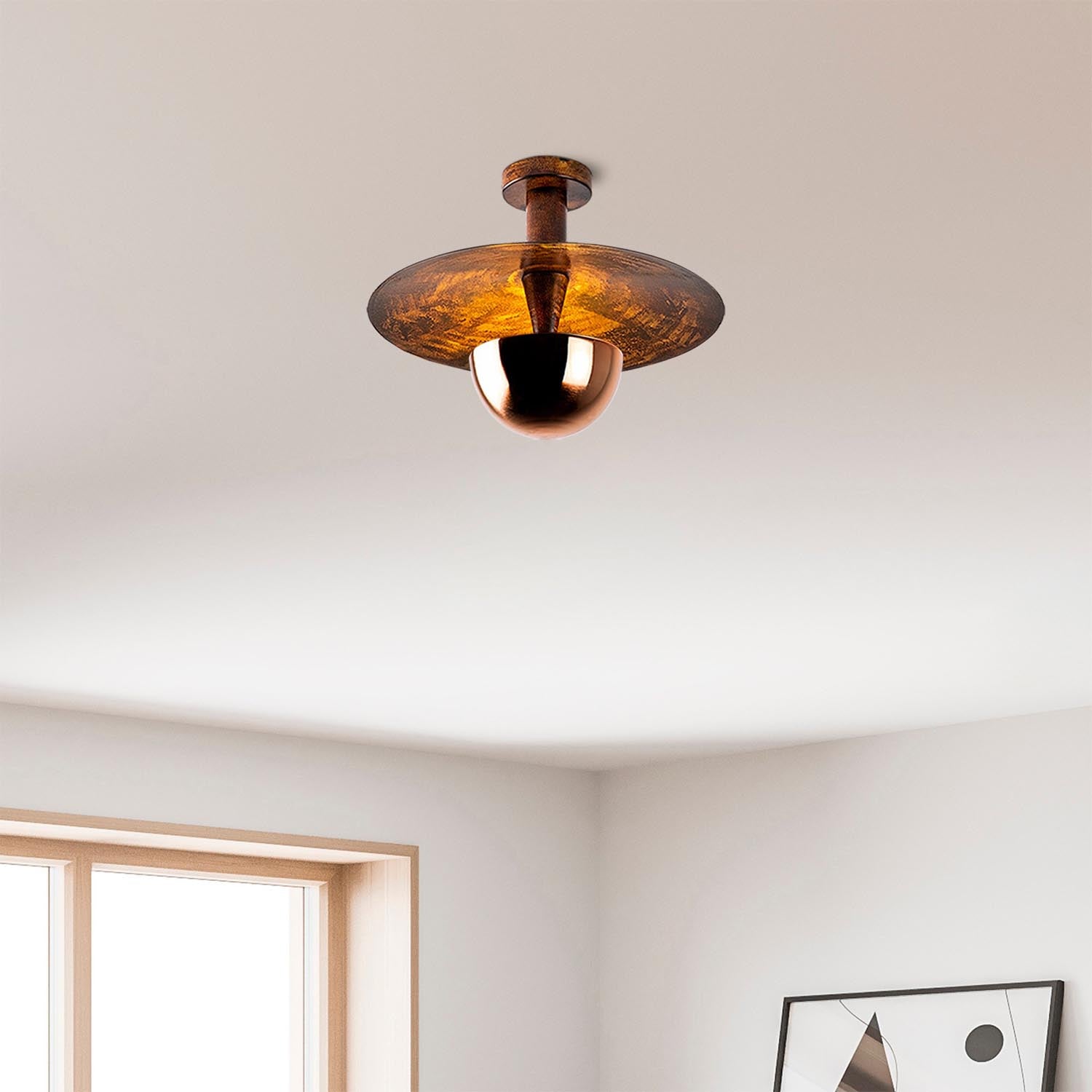 Kurt - 13354 in Kupfer präsentiert im Onlineshop von KAQTU Design AG. Deckenleuchte ist von Opviq
