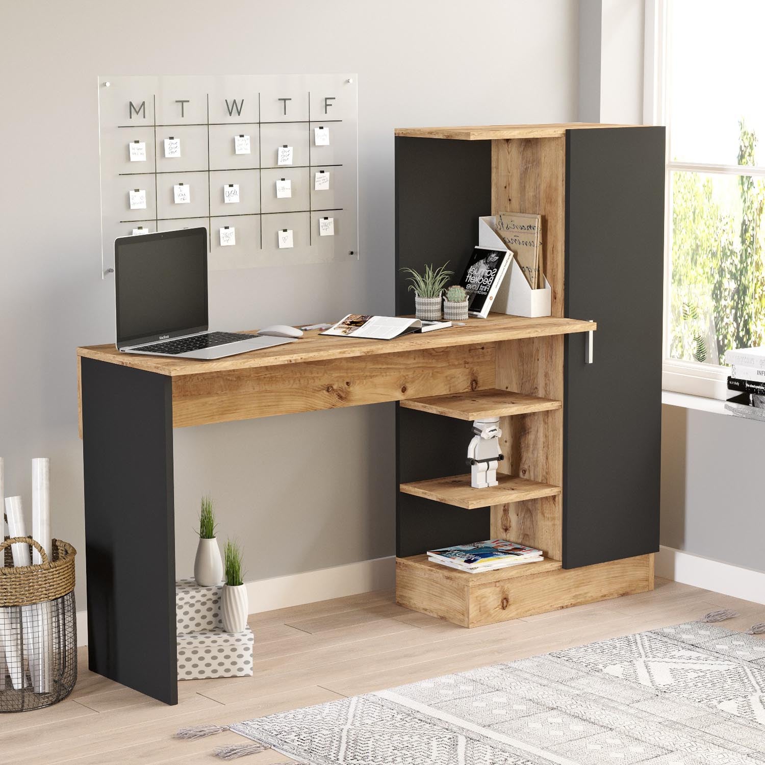 Ct2-Ab in Atlantische Kiefer Schwarz präsentiert im Onlineshop von KAQTU Design AG. Schreibtisch ist von Hanah Home