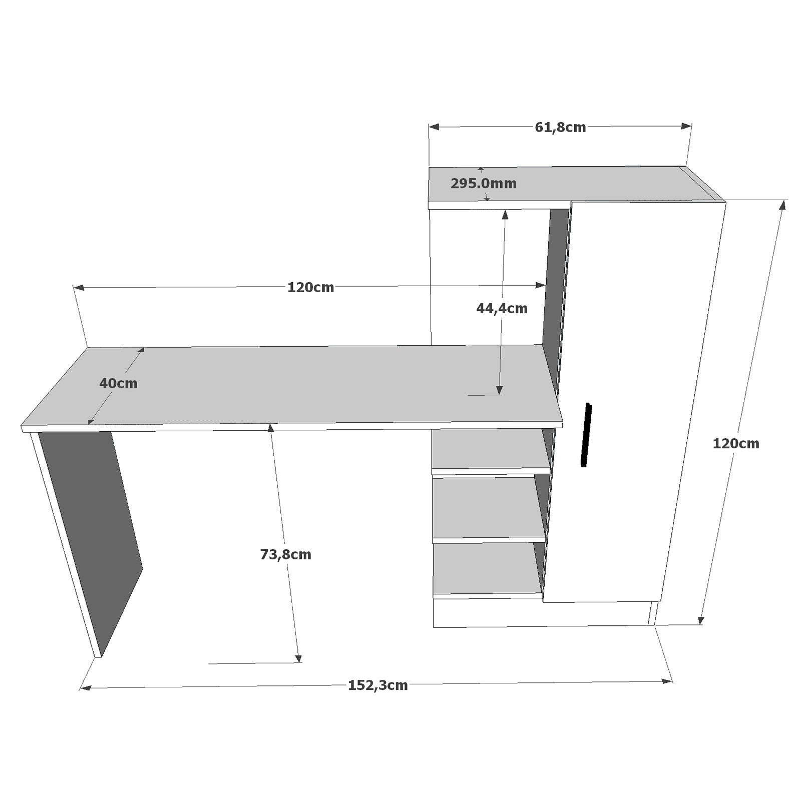 Ct2-Ab in Atlantische Kiefer Schwarz präsentiert im Onlineshop von KAQTU Design AG. Schreibtisch ist von Hanah Home