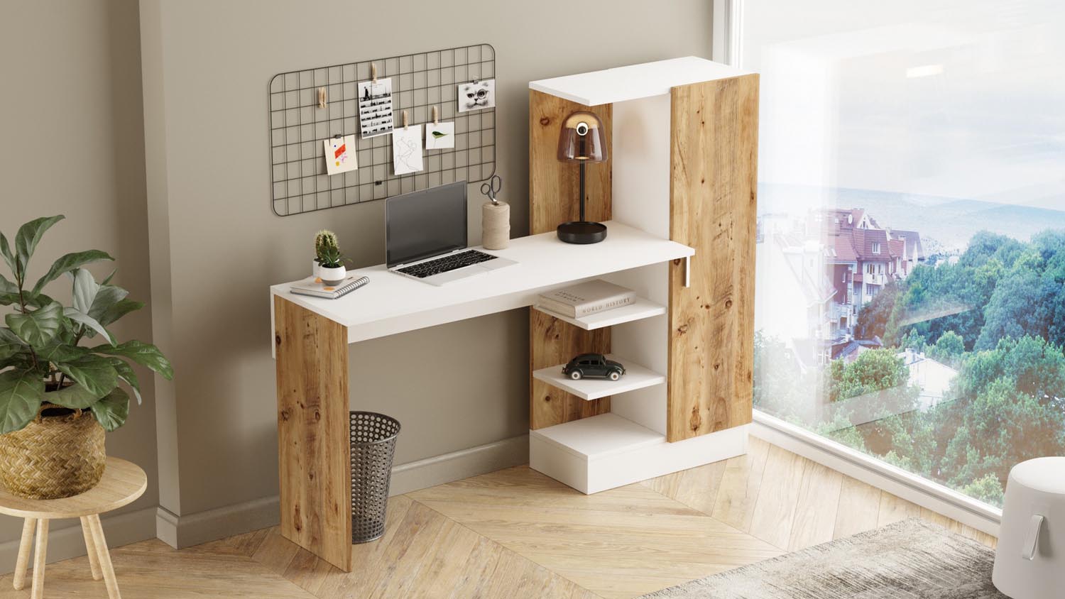 Ct2-Aw in Atlantische Kiefer Weiss präsentiert im Onlineshop von KAQTU Design AG. Schreibtisch ist von Hanah Home