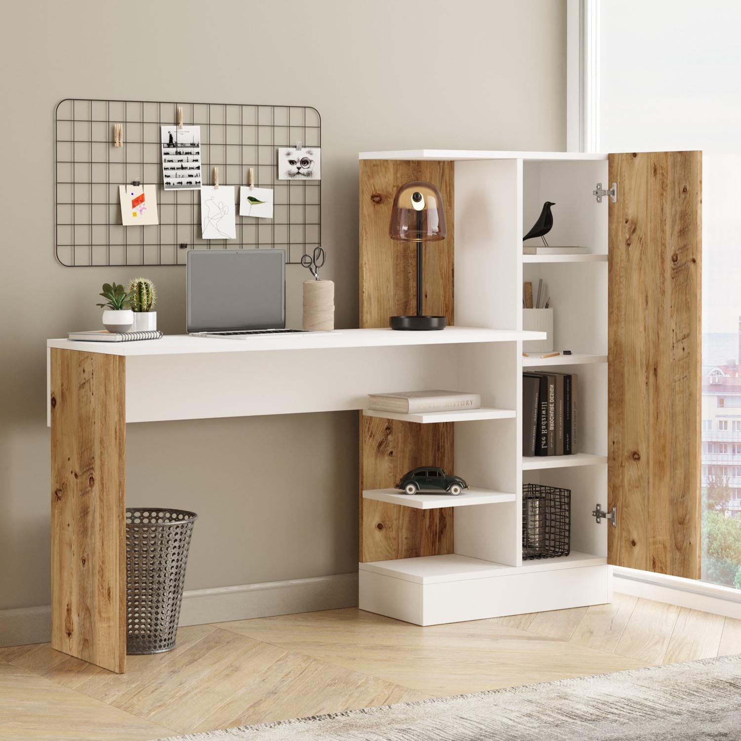 Ct2-Aw in Atlantische Kiefer Weiss präsentiert im Onlineshop von KAQTU Design AG. Schreibtisch ist von Hanah Home