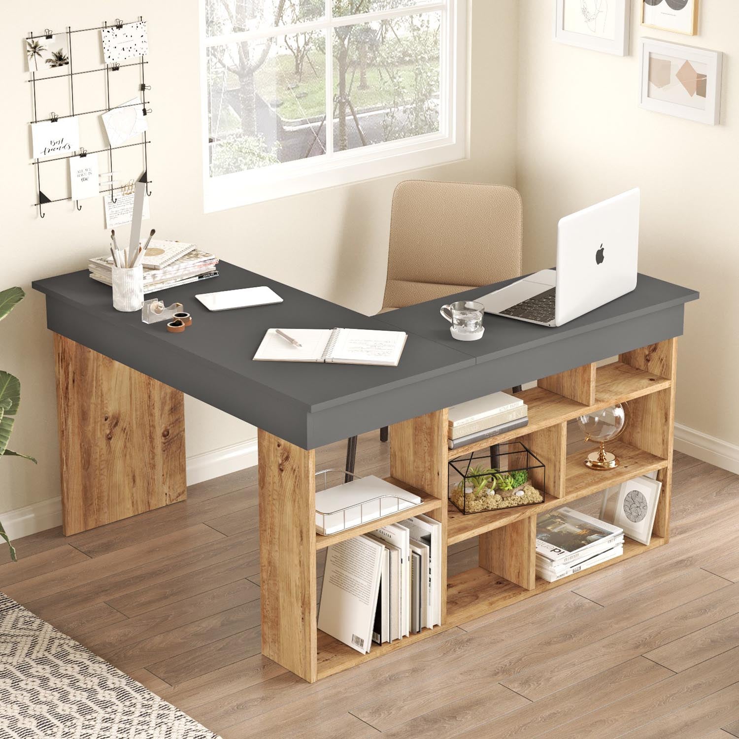 Ct5-Aa in Atlantische Kiefer
 Anthrazit präsentiert im Onlineshop von KAQTU Design AG. Schreibtisch ist von Hanah Home
