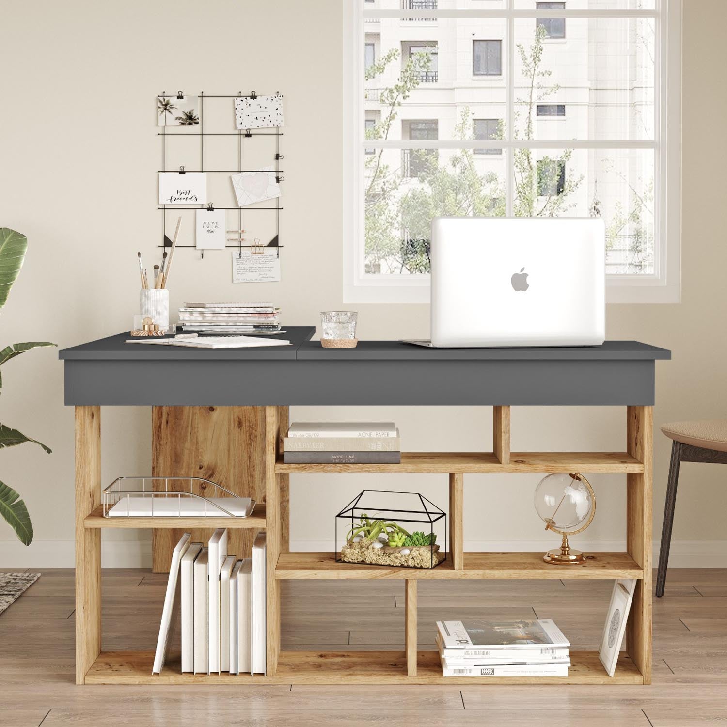 Ct5-Aa in Atlantische Kiefer
 Anthrazit präsentiert im Onlineshop von KAQTU Design AG. Schreibtisch ist von Hanah Home