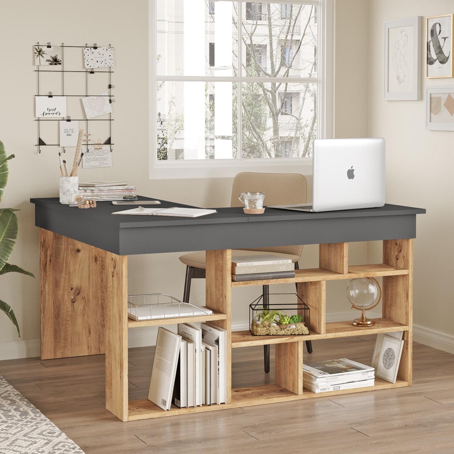 Ct5-Aa in Atlantische Kiefer
 Anthrazit präsentiert im Onlineshop von KAQTU Design AG. Schreibtisch ist von Hanah Home