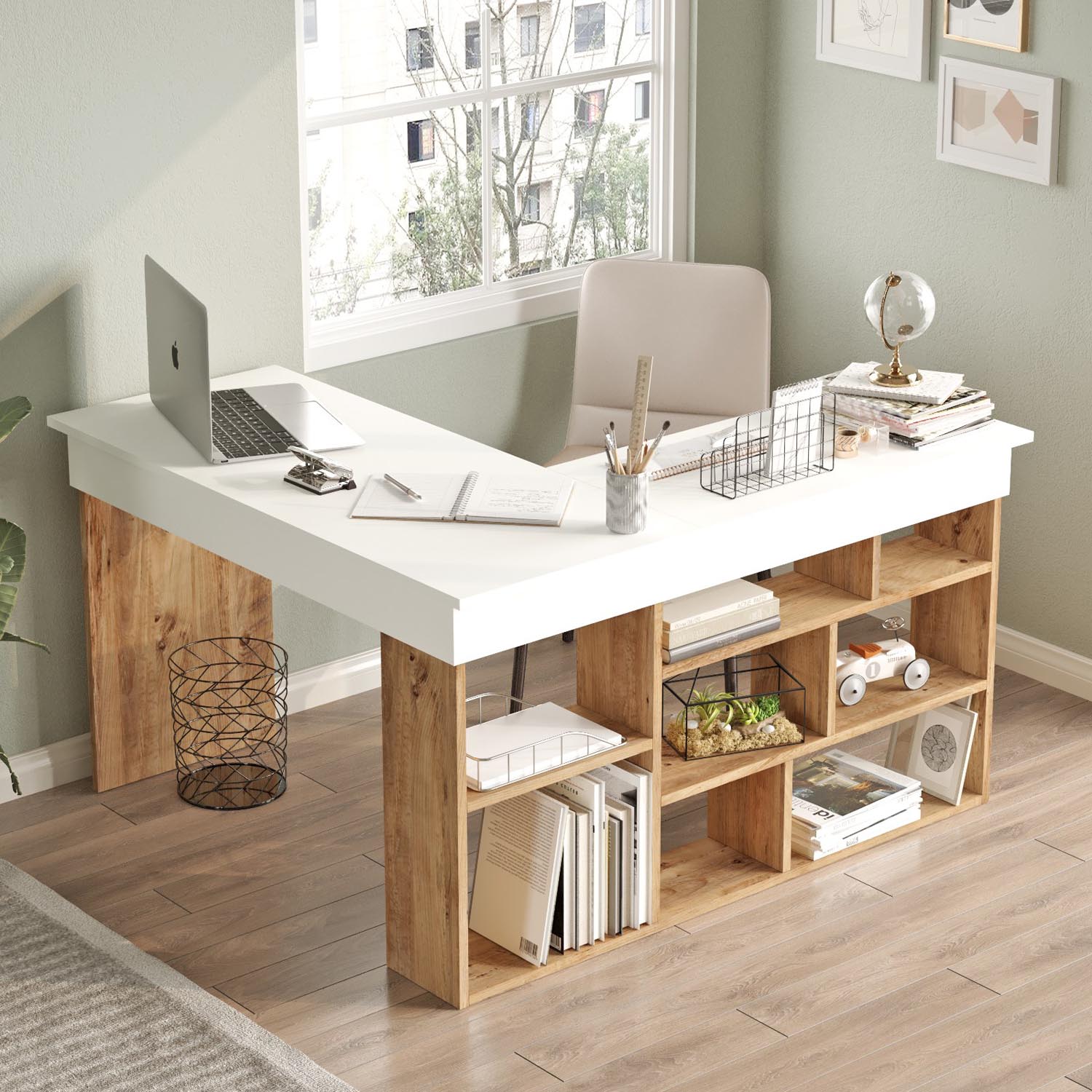 Ct5-Aw in Atlantische Kiefer Weiss präsentiert im Onlineshop von KAQTU Design AG. Schreibtisch ist von Hanah Home