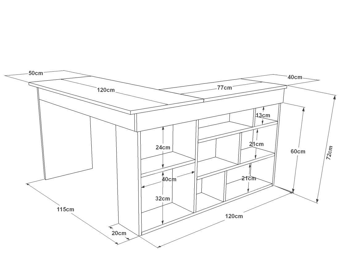 Ct5-Aw in Atlantische Kiefer Weiss präsentiert im Onlineshop von KAQTU Design AG. Schreibtisch ist von Hanah Home