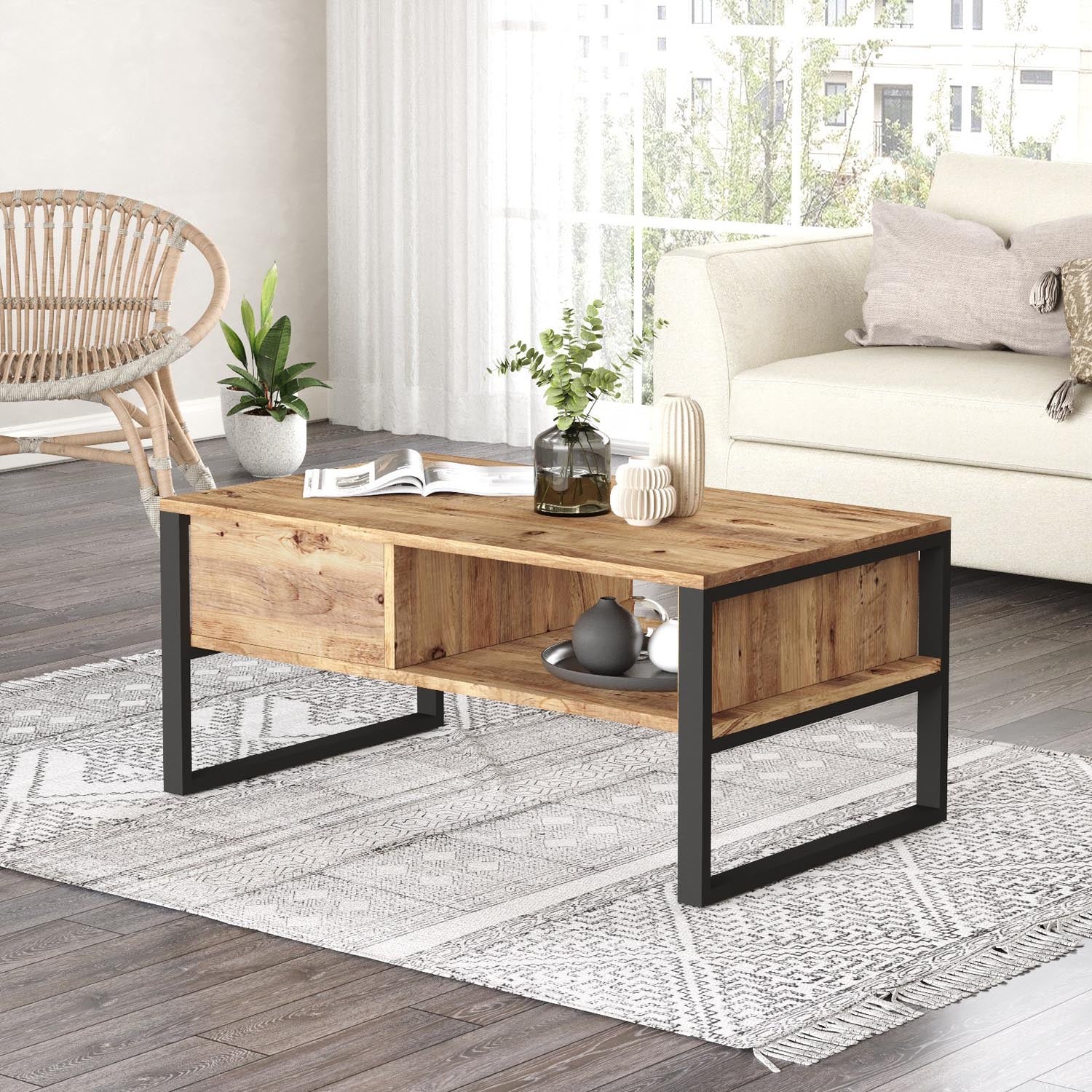 Ml34-A in Atlantische Kiefer präsentiert im Onlineshop von KAQTU Design AG. Beistelltisch ist von Hanah Home