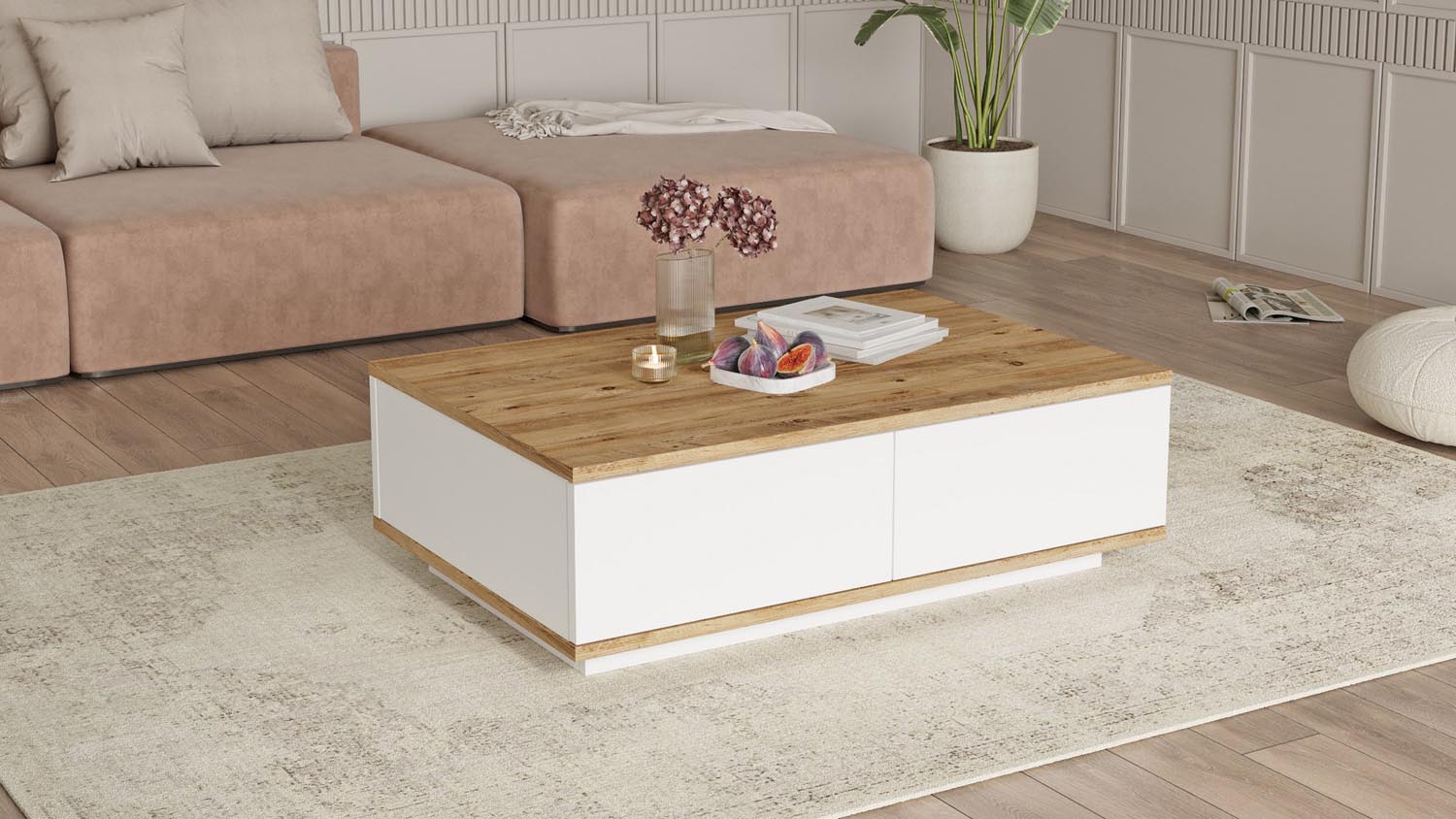 Fr14-Aw in Atlantische Kiefer Weiss präsentiert im Onlineshop von KAQTU Design AG. Beistelltisch ist von Hanah Home