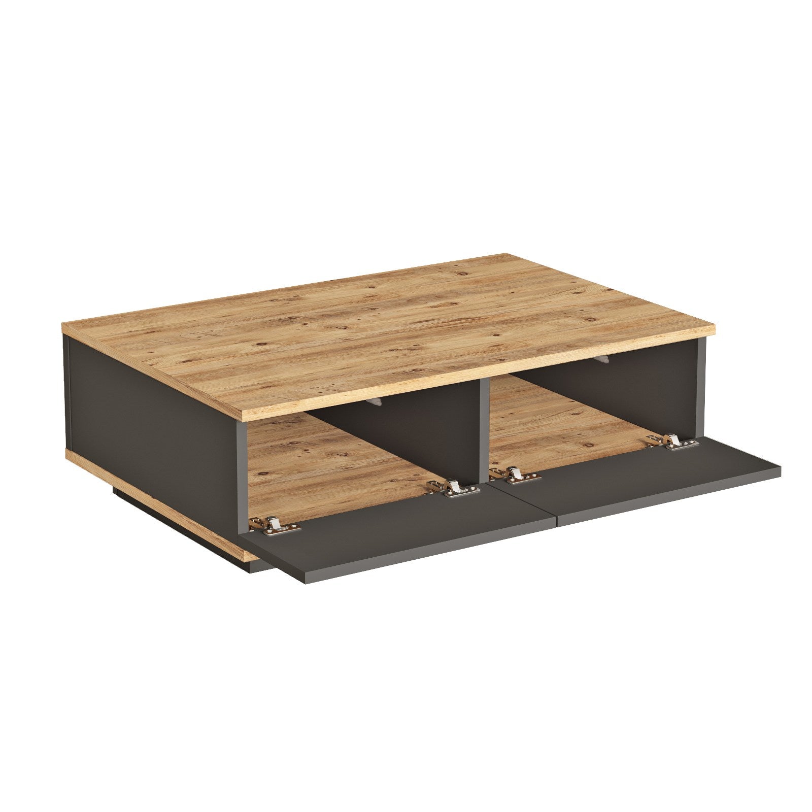 FR14-AA in Atlantische Kiefer
 Anthrazit präsentiert im Onlineshop von KAQTU Design AG. Beistelltisch ist von Hanah Home