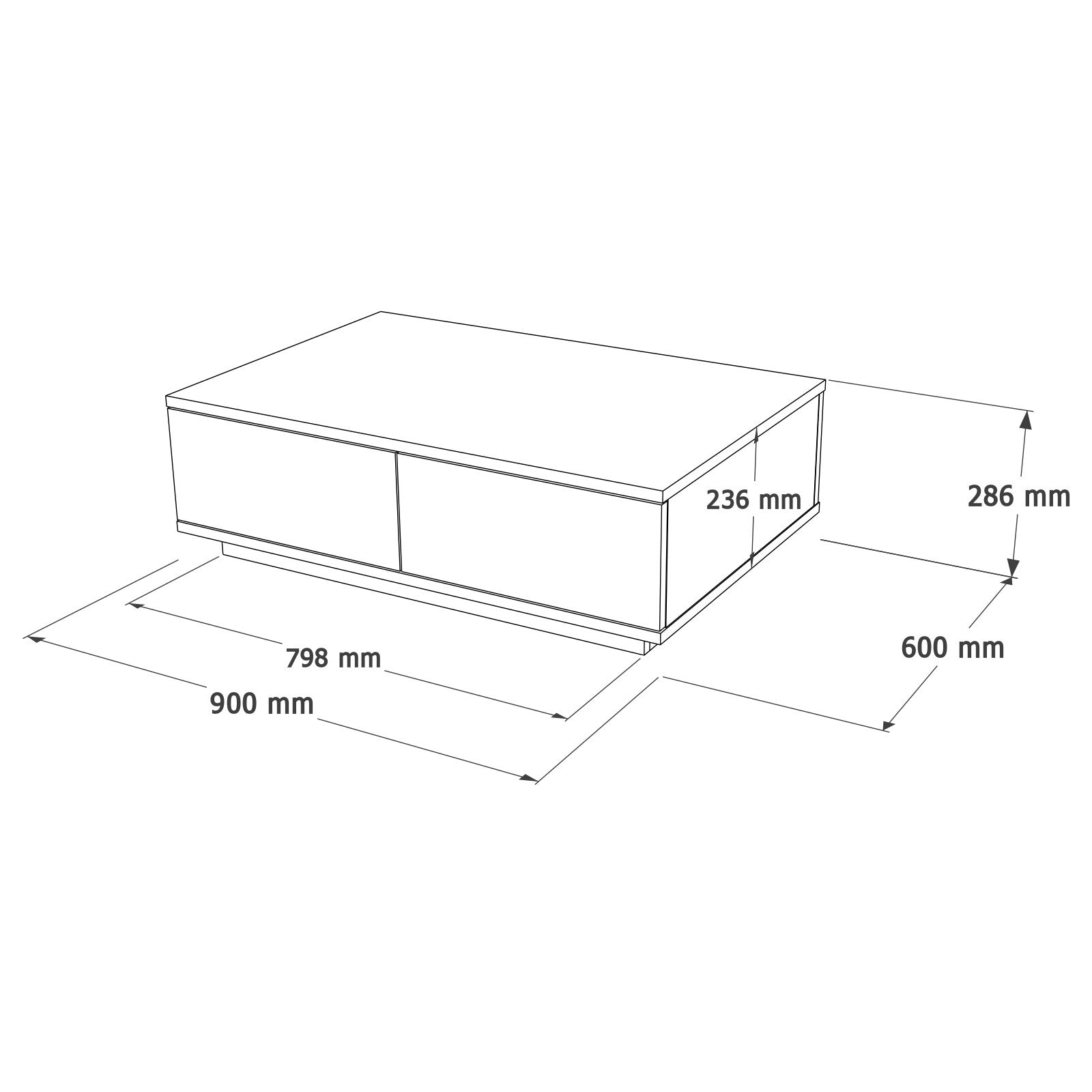 FR14-AA in Atlantische Kiefer
 Anthrazit präsentiert im Onlineshop von KAQTU Design AG. Beistelltisch ist von Hanah Home