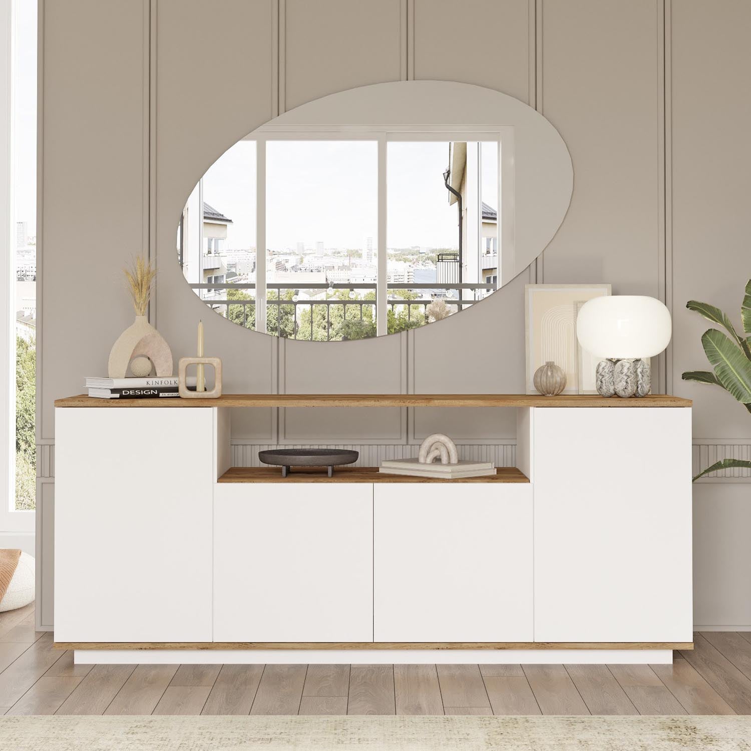 Fr15-Aw in Atlantische Kiefer Weiss präsentiert im Onlineshop von KAQTU Design AG. High-Sideboard ist von Hanah Home