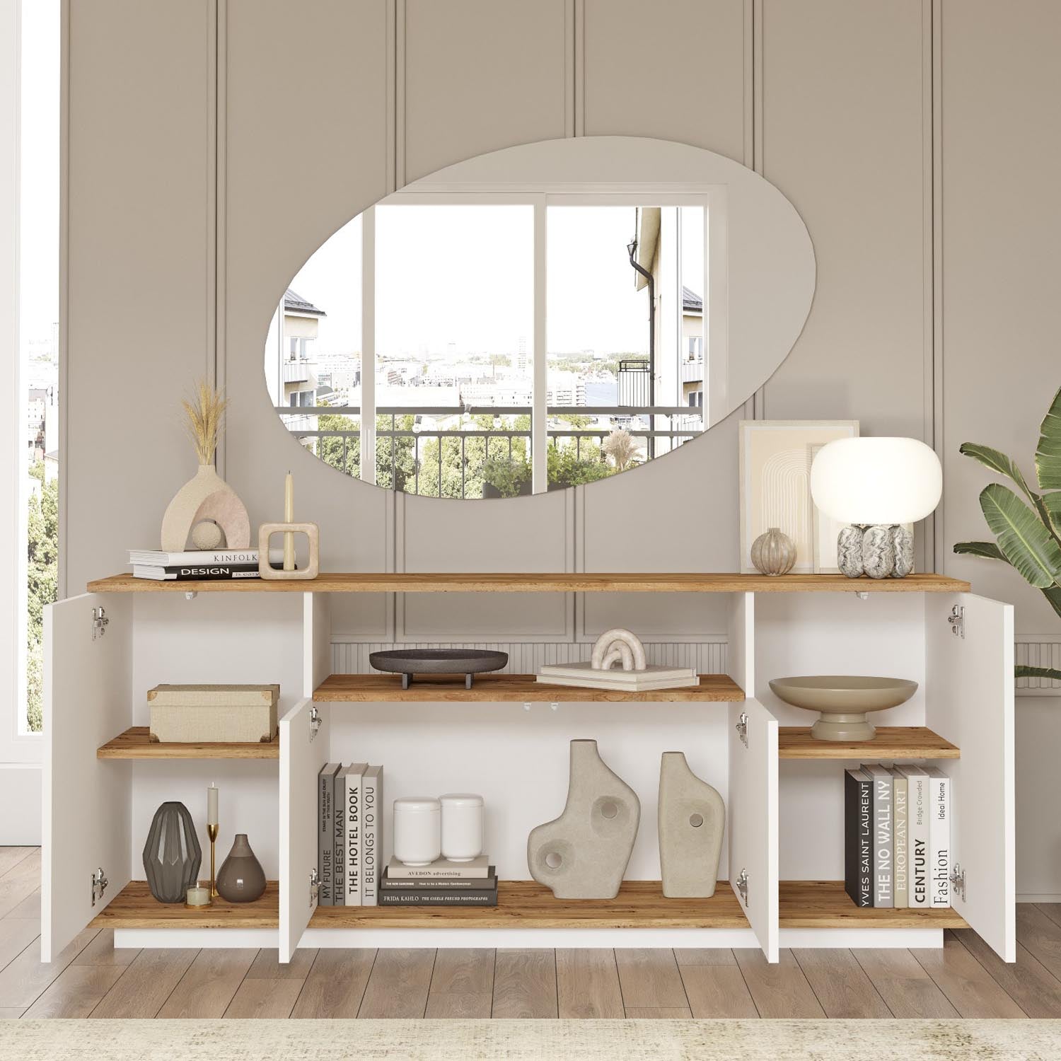 Fr15-Aw in Atlantische Kiefer Weiss präsentiert im Onlineshop von KAQTU Design AG. High-Sideboard ist von Hanah Home