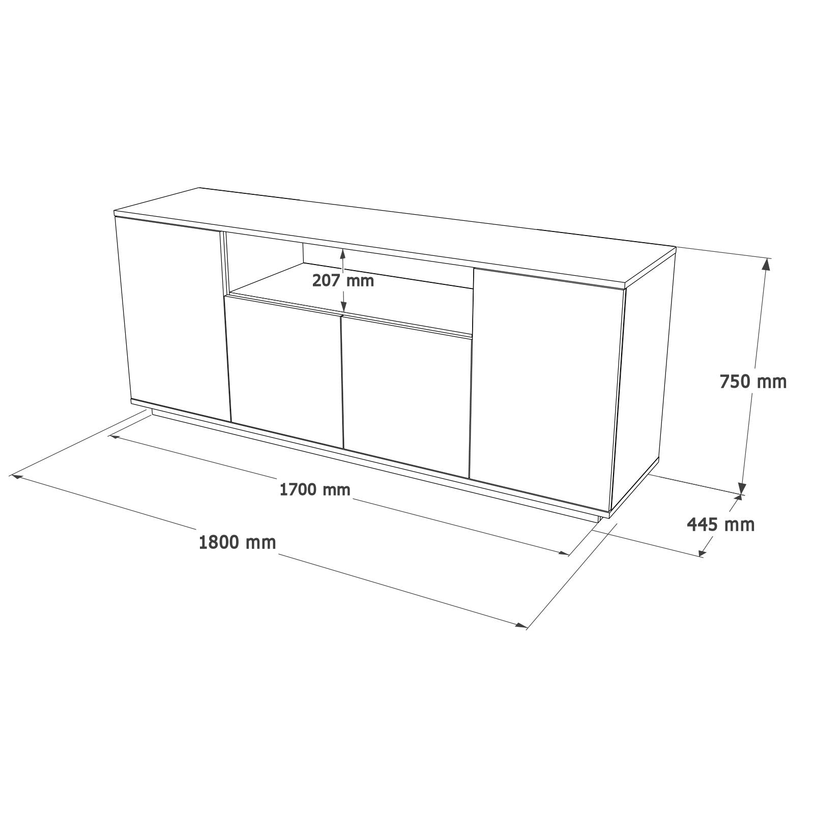 Fr15-Aw in Atlantische Kiefer Weiss präsentiert im Onlineshop von KAQTU Design AG. High-Sideboard ist von Hanah Home