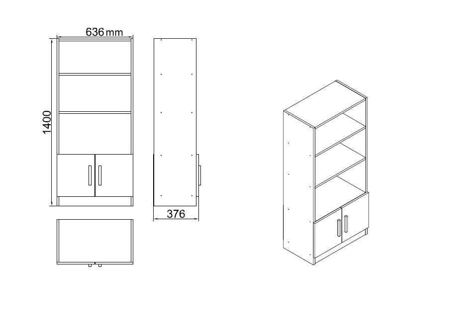Vo15-Ba in Walnuss
 Anthrazit präsentiert im Onlineshop von KAQTU Design AG. Büromöbelset ist von Hanah Home