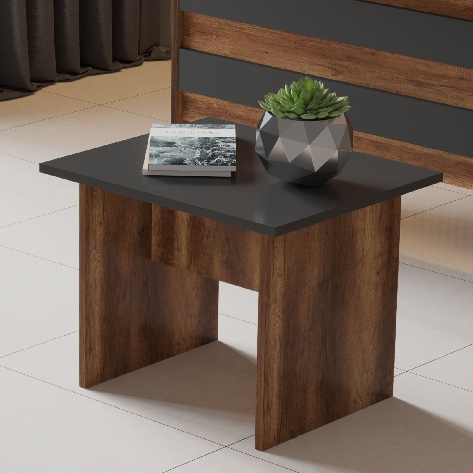 Vo15-Ba in Walnuss
 Anthrazit präsentiert im Onlineshop von KAQTU Design AG. Büromöbelset ist von Hanah Home