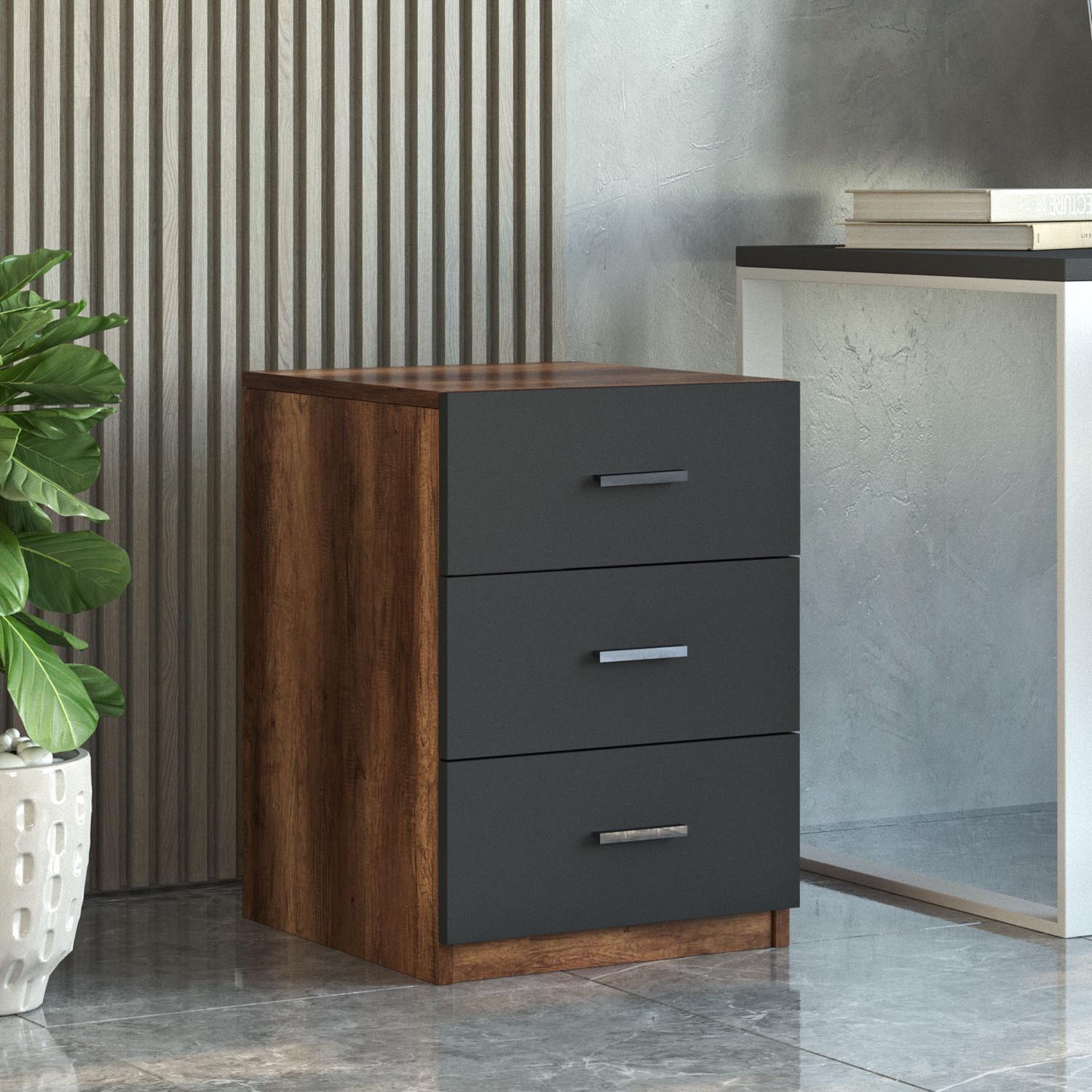 Vo15-Ba in Walnuss
 Anthrazit präsentiert im Onlineshop von KAQTU Design AG. Büromöbelset ist von Hanah Home