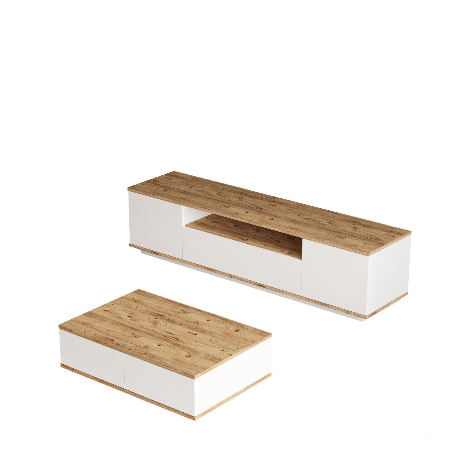 Fr17-Aw in Atlantische Kiefer Weiss präsentiert im Onlineshop von KAQTU Design AG. Wohnzimmerset ist von Hanah Home