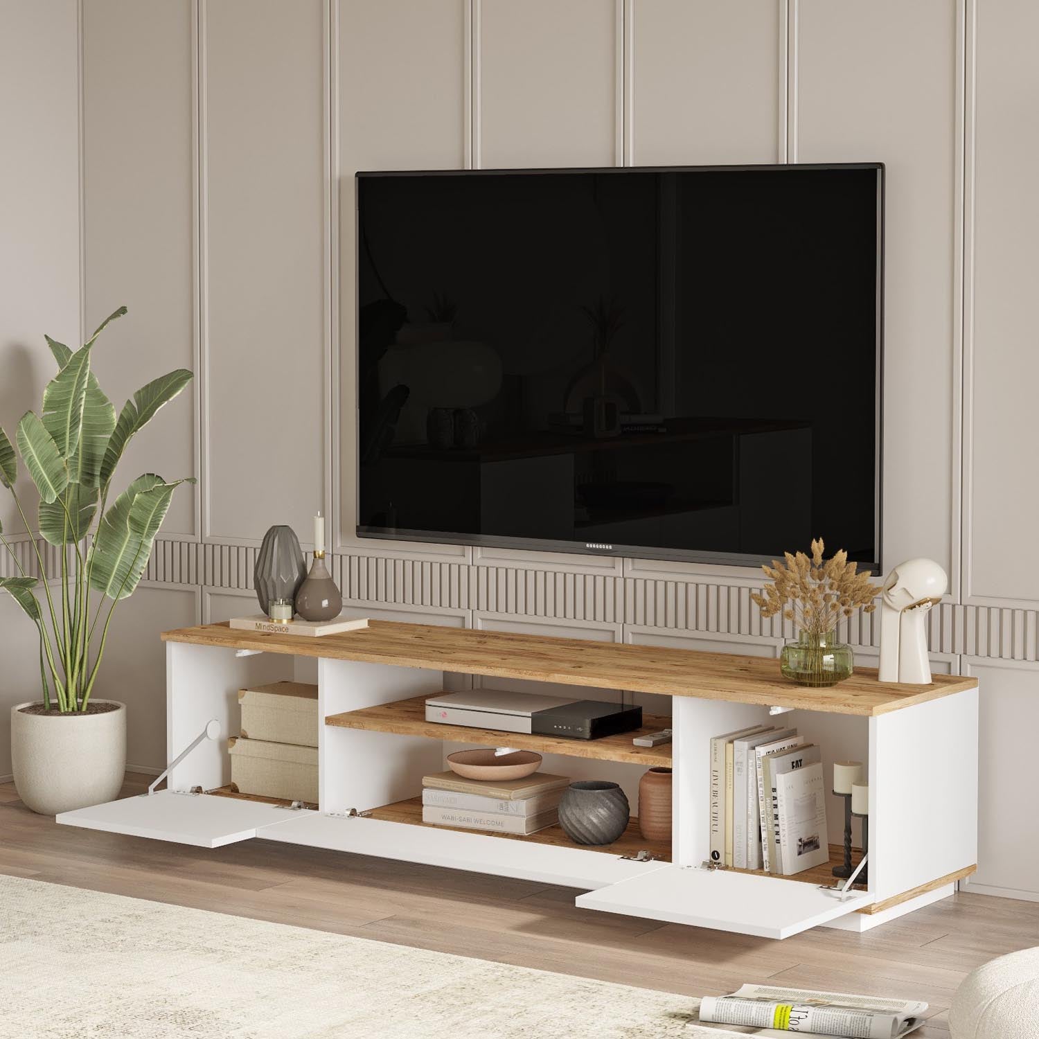 Fr17-Aw in Atlantische Kiefer Weiss präsentiert im Onlineshop von KAQTU Design AG. Wohnzimmerset ist von Hanah Home