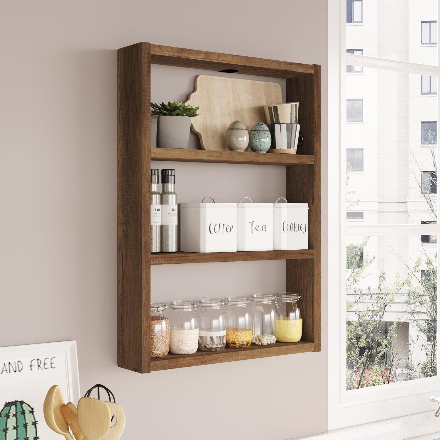 Pr1-Br in Walnuss präsentiert im Onlineshop von KAQTU Design AG. Wandregal ist von Hanah Home