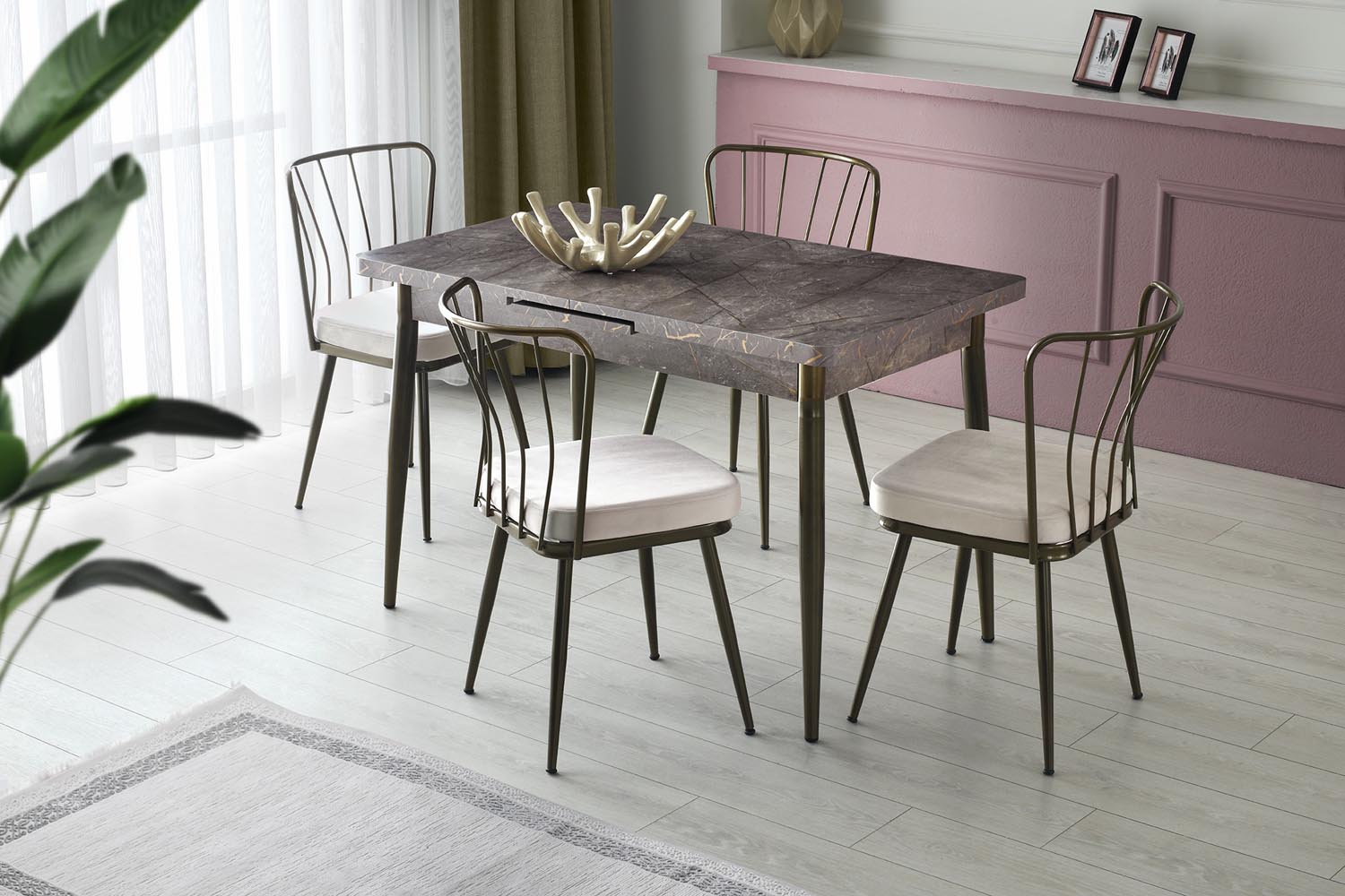 Ay - 1181 in Mink präsentiert im Onlineshop von KAQTU Design AG. Esstisch ist von Hanah Home