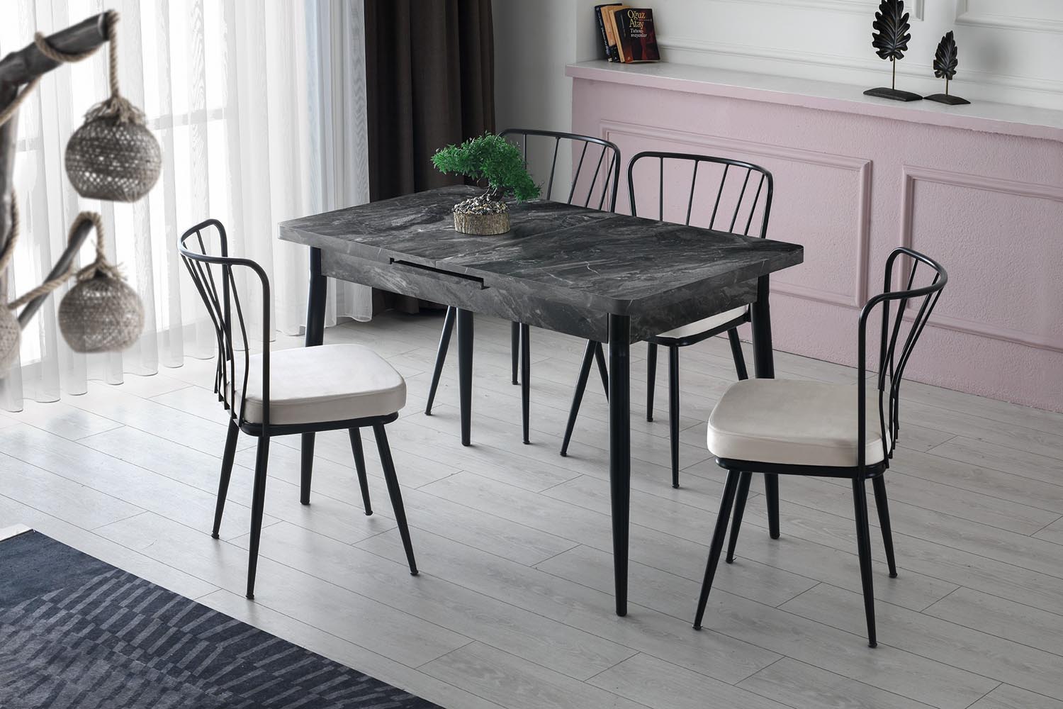 Ay - 1182 in Anthrazit präsentiert im Onlineshop von KAQTU Design AG. Esstisch ist von Hanah Home