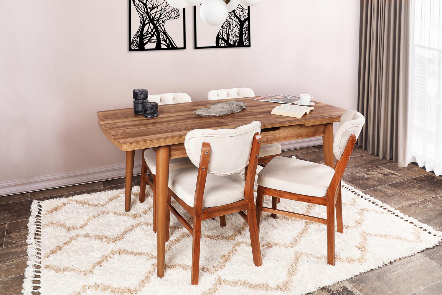 Inci 1141 in Walnuss präsentiert im Onlineshop von KAQTU Design AG. Esstisch ist von Hanah Home