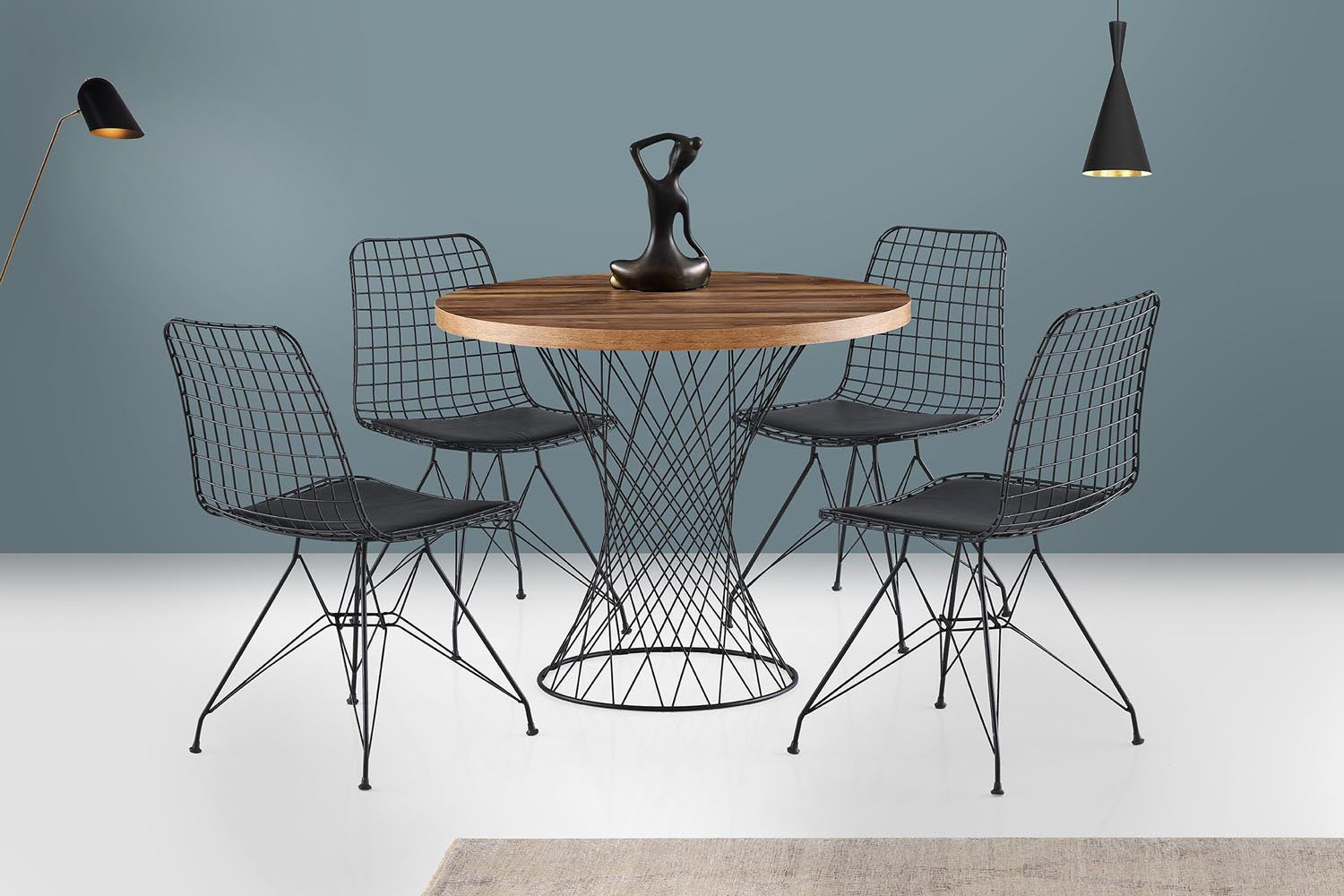 Pota - 1483 in Walnuss Schwarz präsentiert im Onlineshop von KAQTU Design AG. Esstisch ist von Hanah Home