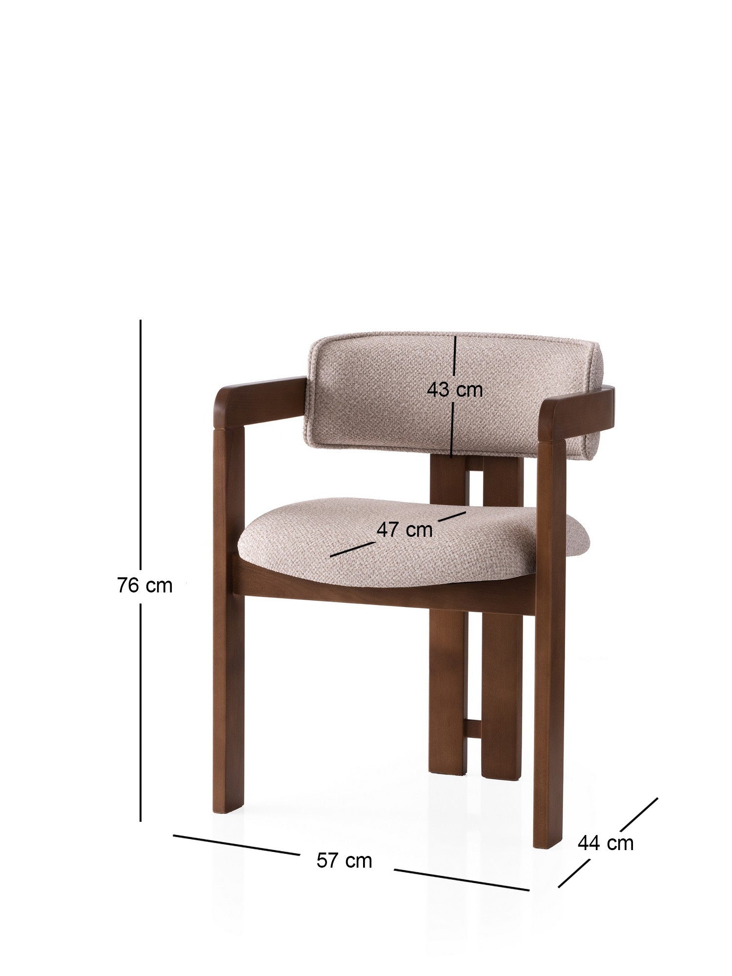 Cozy - 048 in Walnuss
 Creme präsentiert im Onlineshop von KAQTU Design AG. Stuhl ist von Hanah Home