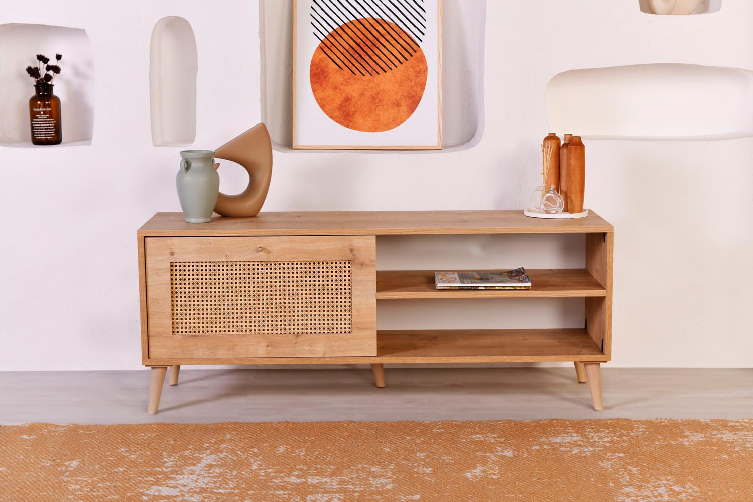 Hazeran 140 in Eiche präsentiert im Onlineshop von KAQTU Design AG. Sideboard ist von Hanah Home