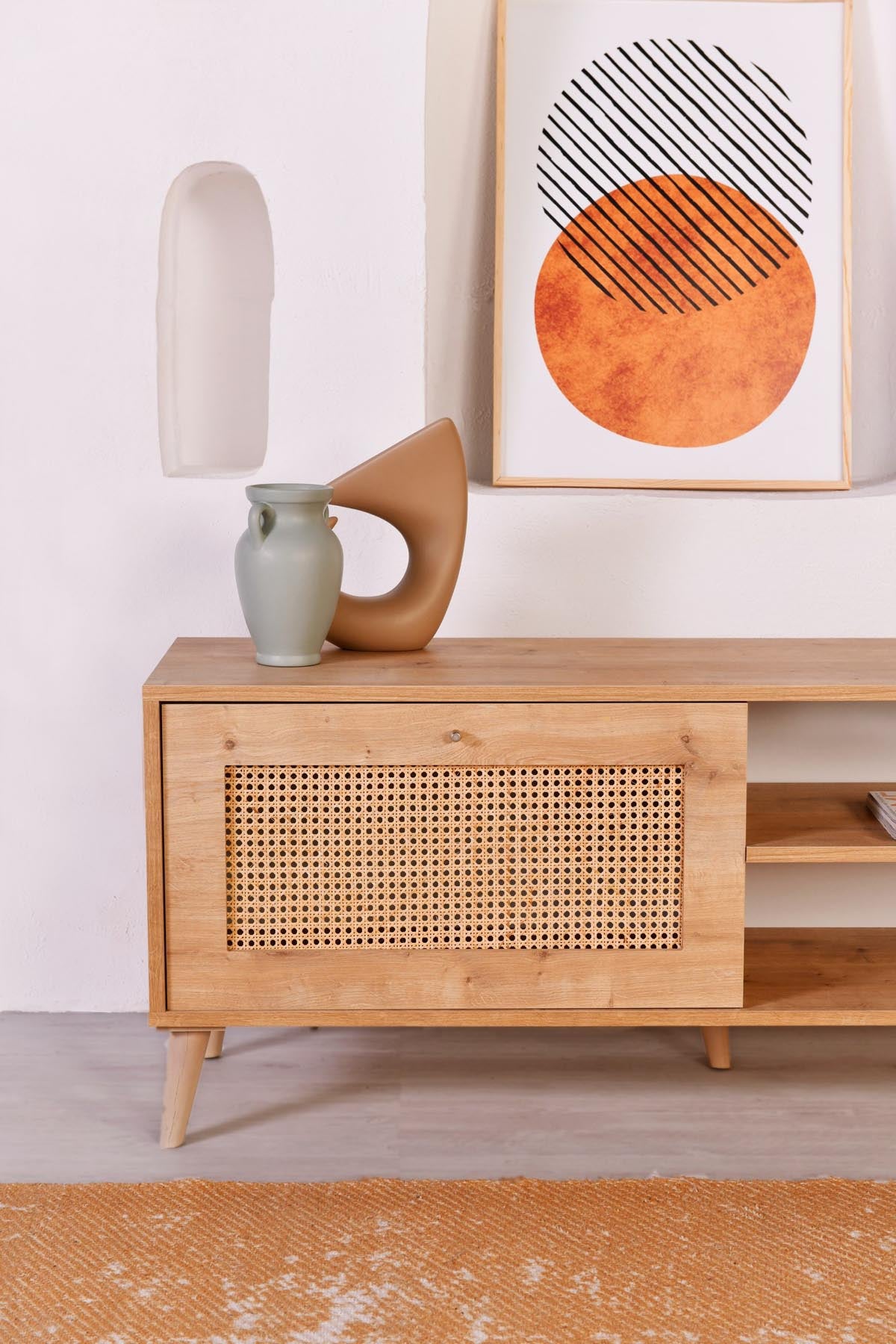 Hazeran 140 in Eiche präsentiert im Onlineshop von KAQTU Design AG. Sideboard ist von Hanah Home