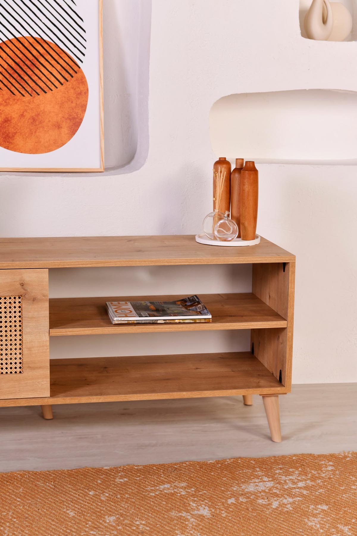 Hazeran 140 in Eiche präsentiert im Onlineshop von KAQTU Design AG. Sideboard ist von Hanah Home