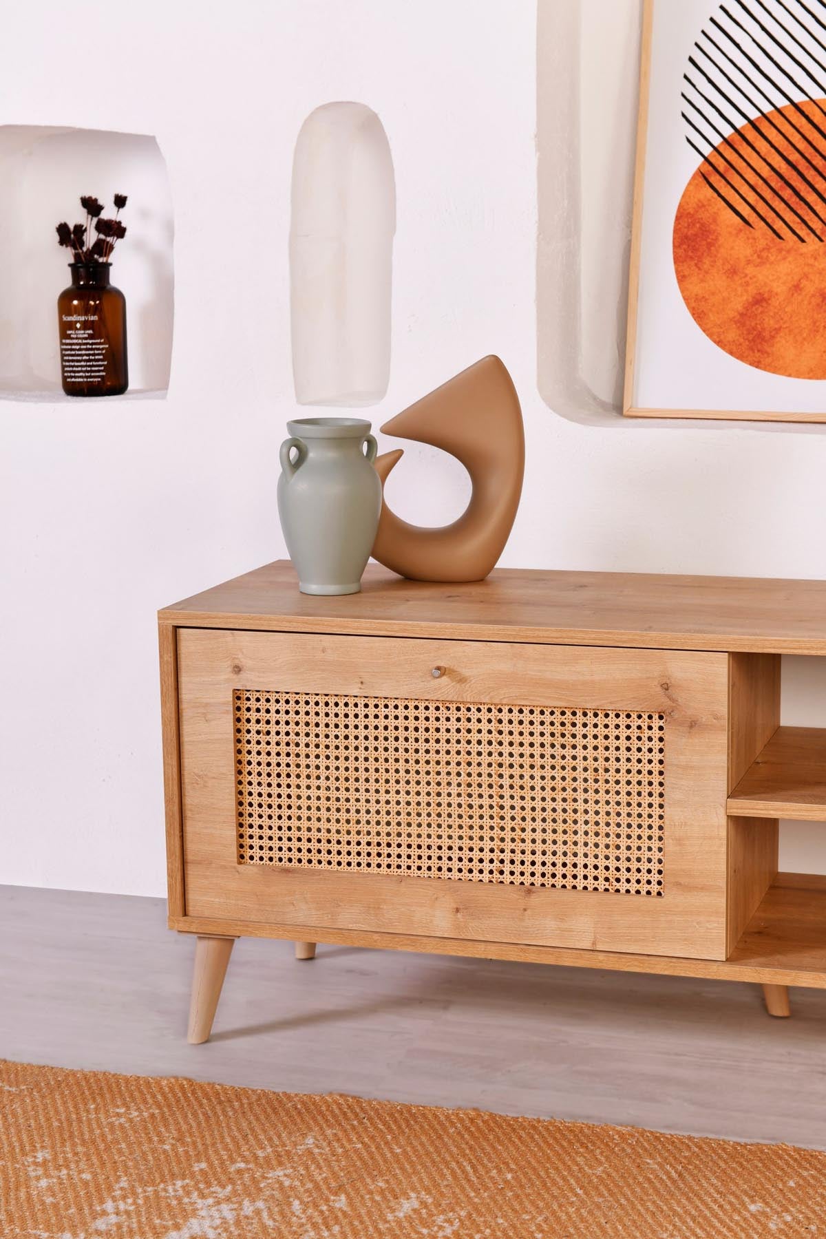 Hazeran 140 in Eiche präsentiert im Onlineshop von KAQTU Design AG. Sideboard ist von Hanah Home