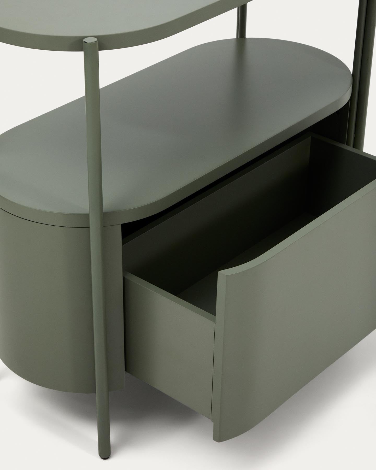 Badezimmermöbel Arely mit Stahlgestell und grün lackiertem MDF, 90 x 40 cm in Dunkelgrün präsentiert im Onlineshop von KAQTU Design AG. Badzubehör ist von Kave Home