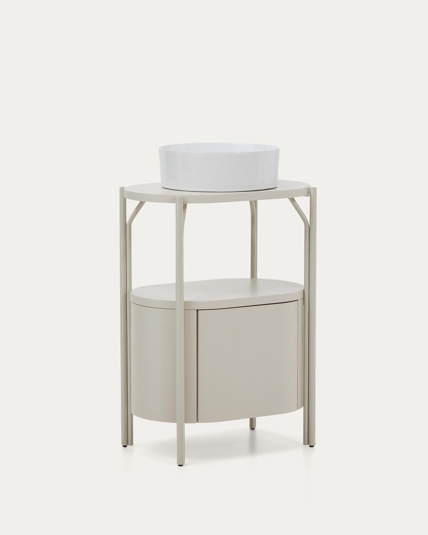 Badezimmermöbel Arely mit Stahlgestell und weiß lackiertem MDF, 60 x 40 cm in Beige präsentiert im Onlineshop von KAQTU Design AG. Badzubehör ist von Kave Home