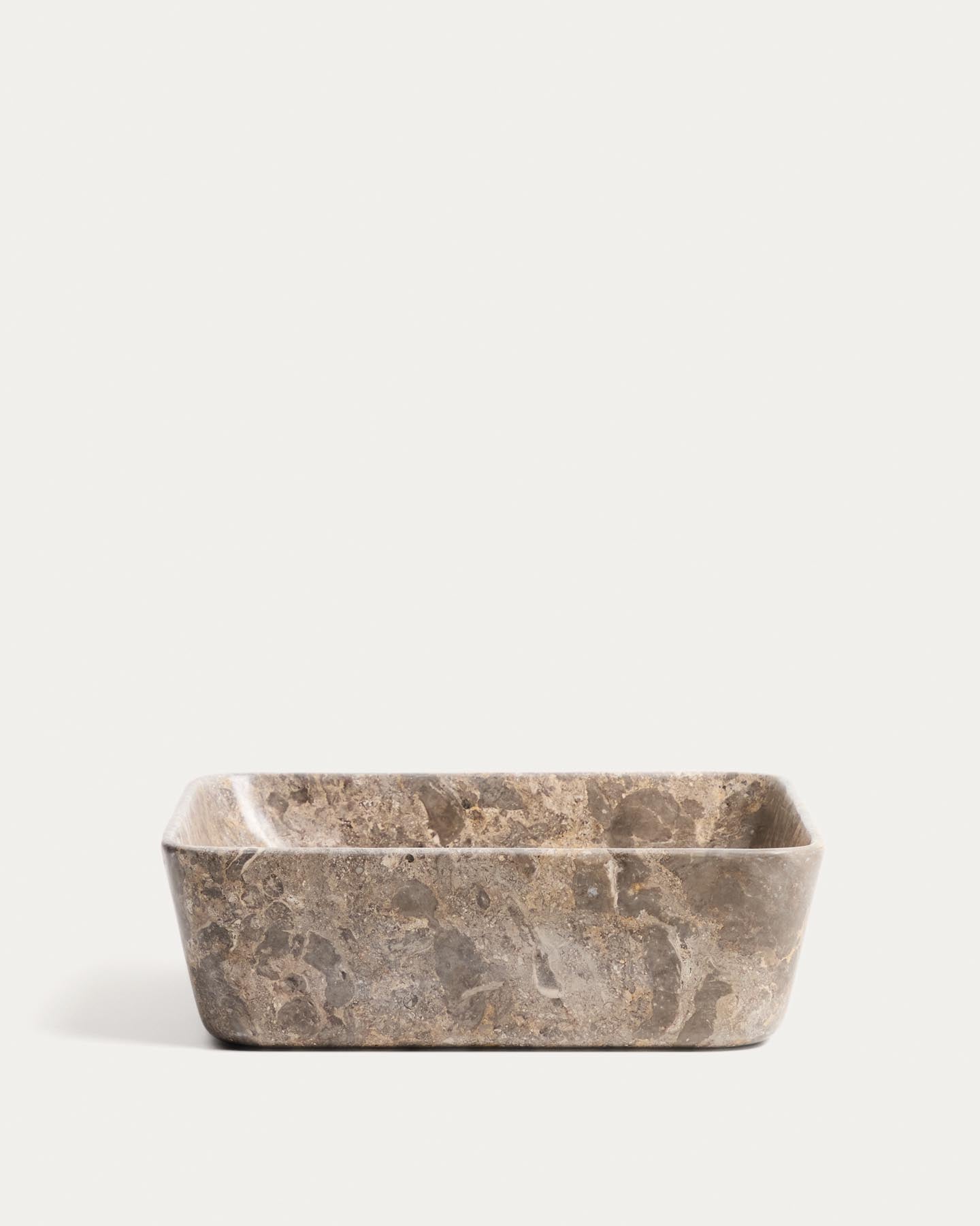 Aufsatzwaschbecken Darnen aus grauem Marmor, 40 x 40 cm in Grau präsentiert im Onlineshop von KAQTU Design AG. Badzubehör ist von Kave Home