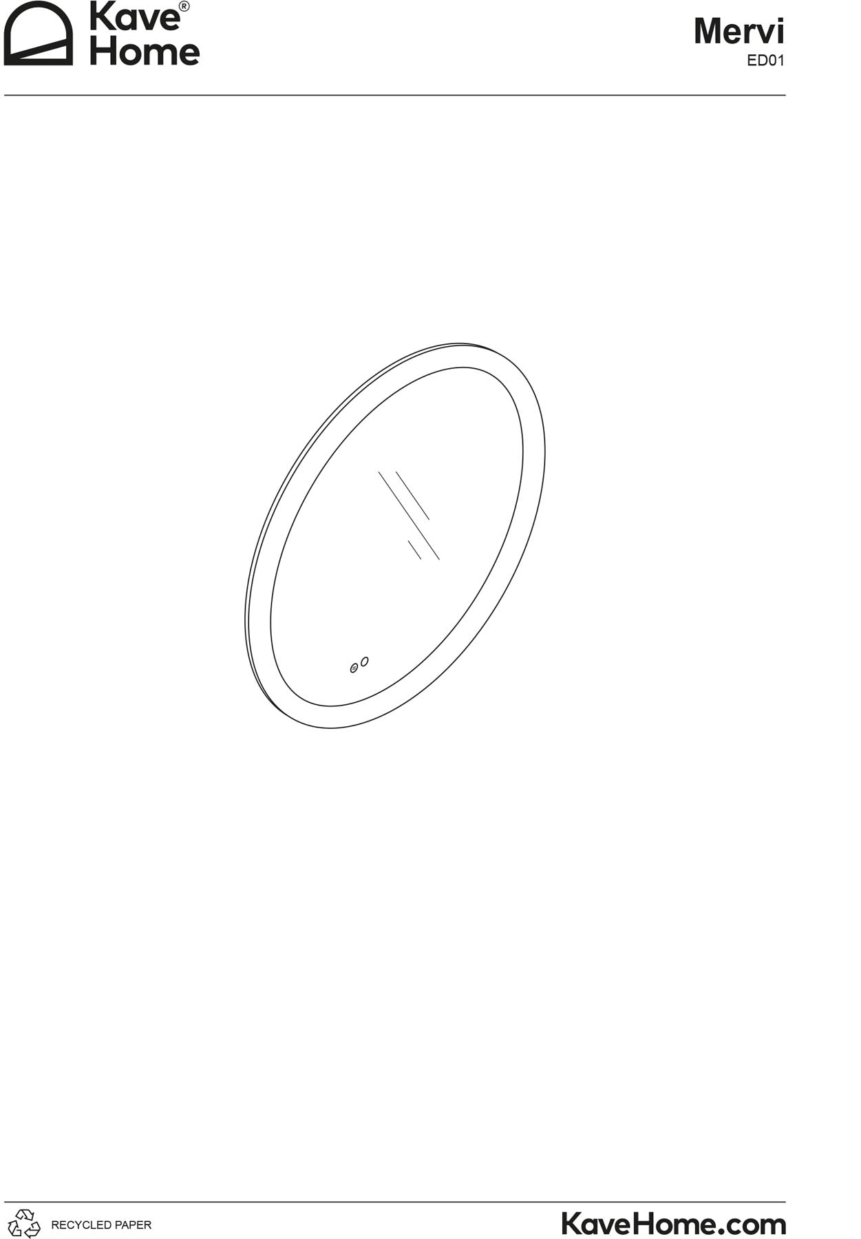 Runder Badezimmerspiegel Mervi mit LED-Licht und Anti-Beschlag-Funktion, Ø 80 cm in Transparent präsentiert im Onlineshop von KAQTU Design AG. Badzubehör ist von Kave Home