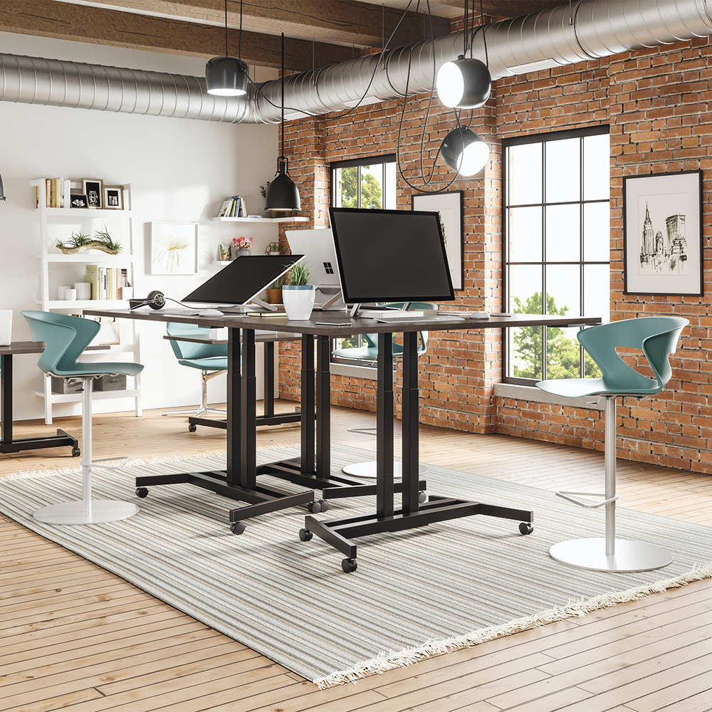 Neue Möbel in einem modern eingerichteten Arbeitsort