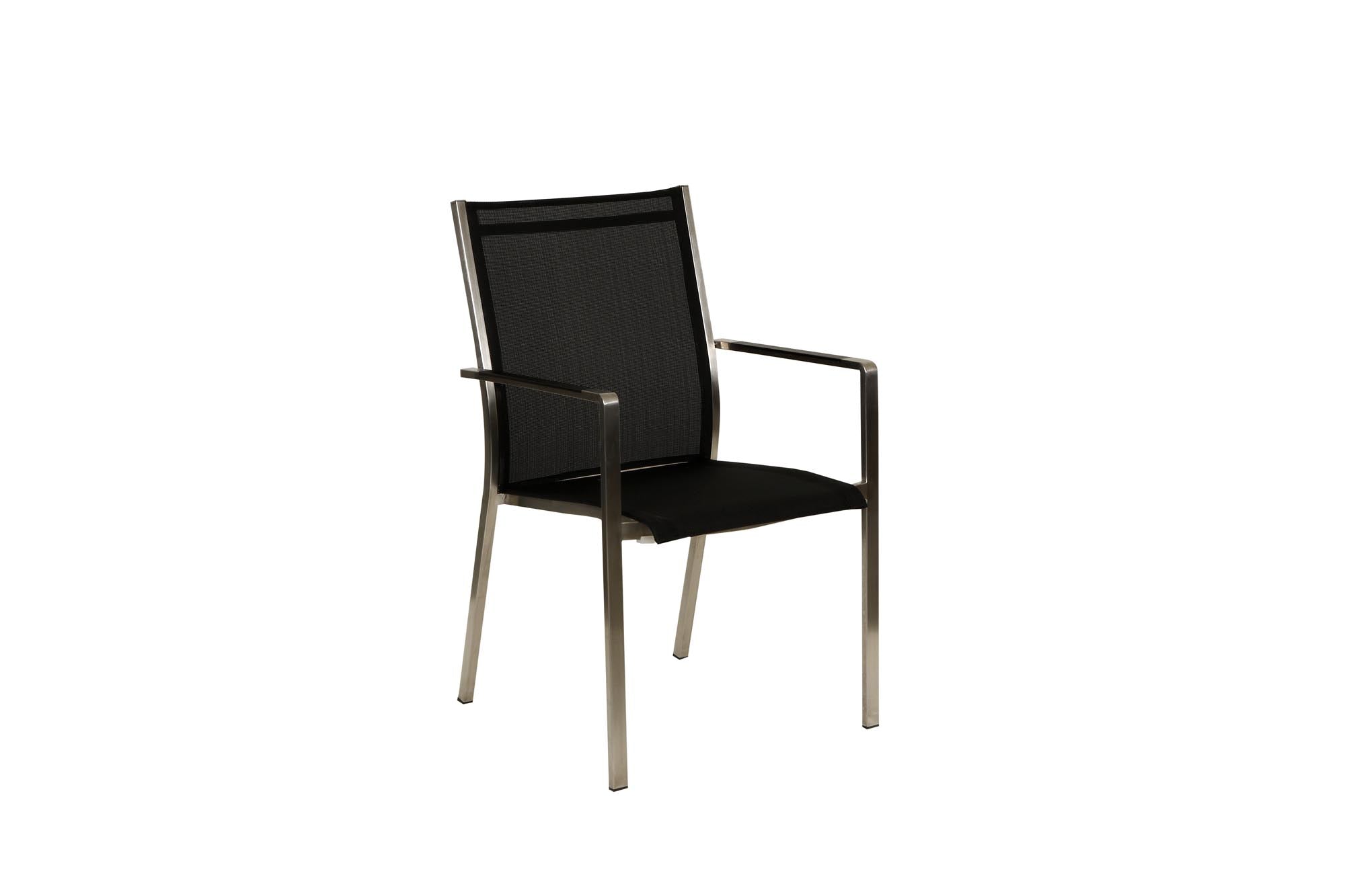 Florio II mit Alu-Armlehnen schwarz in  präsentiert im Onlineshop von KAQTU Design AG. Gartenstuhl ist von Be Garden