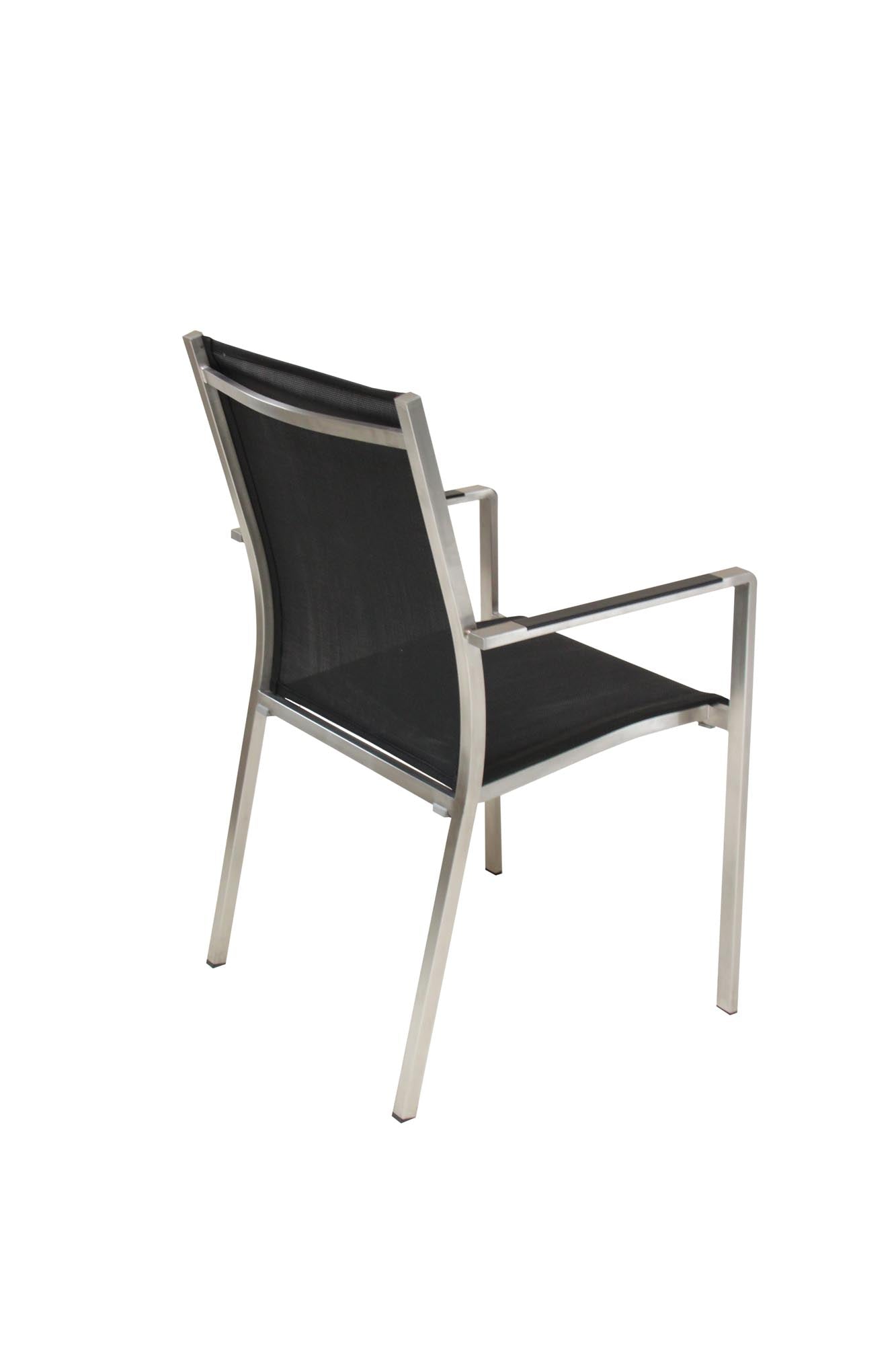 Florio II mit Alu-Armlehnen schwarz in  präsentiert im Onlineshop von KAQTU Design AG. Gartenstuhl ist von Be Garden