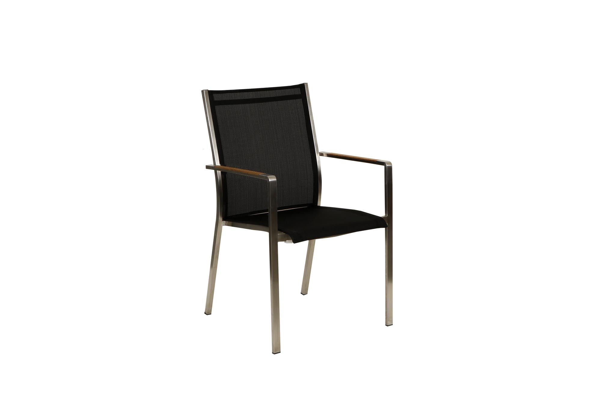 Gartenstuhl Florio II mit Teak-Armlehnen in  präsentiert im Onlineshop von KAQTU Design AG. Gartenstuhl mit Armlehnen ist von Be Garden