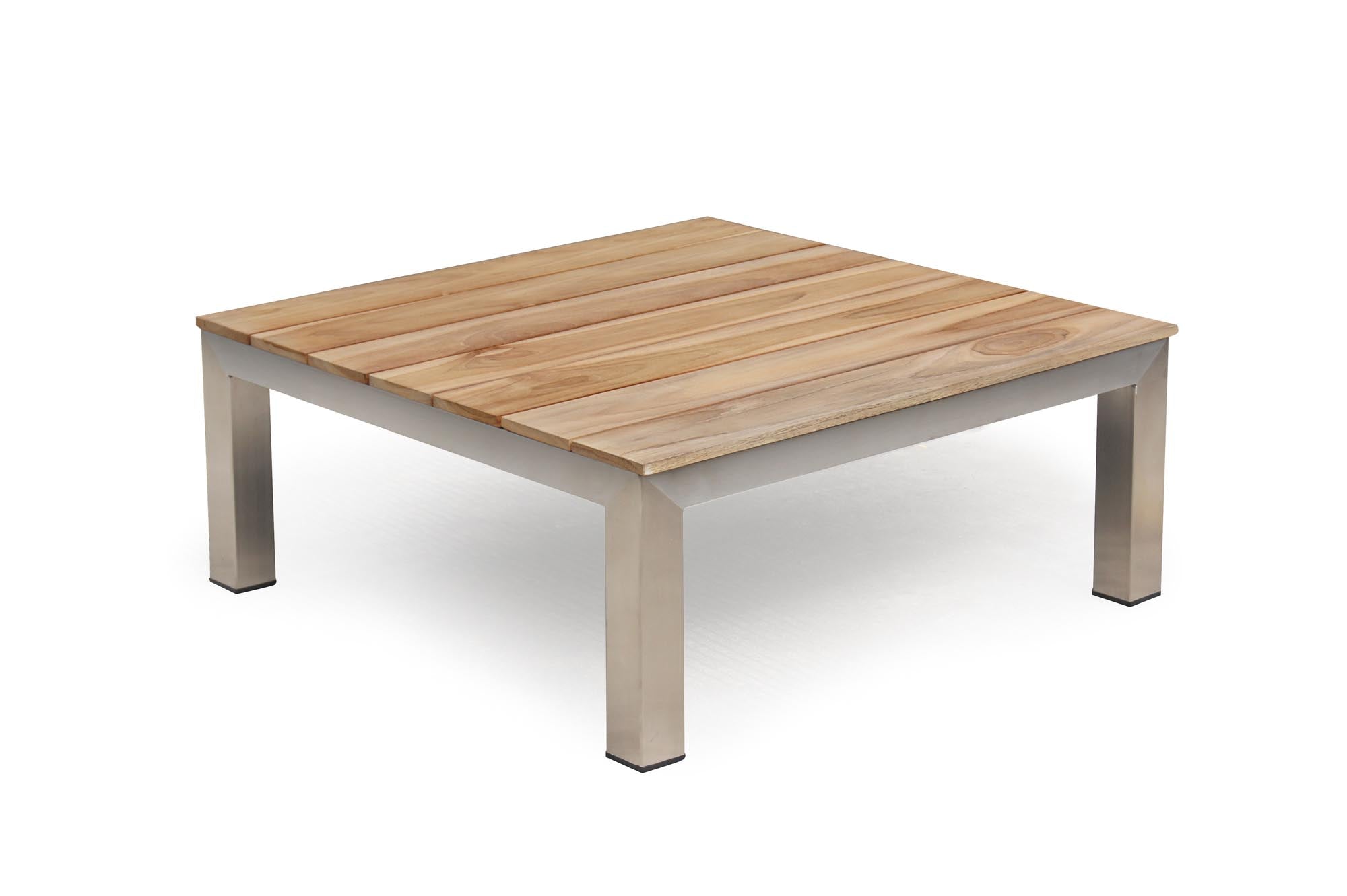 Stylischer Outdoor-Hocker Verona aus hochwertigem Teakholz, perfekt für entspannte Stunden im Garten oder auf der Terrasse.