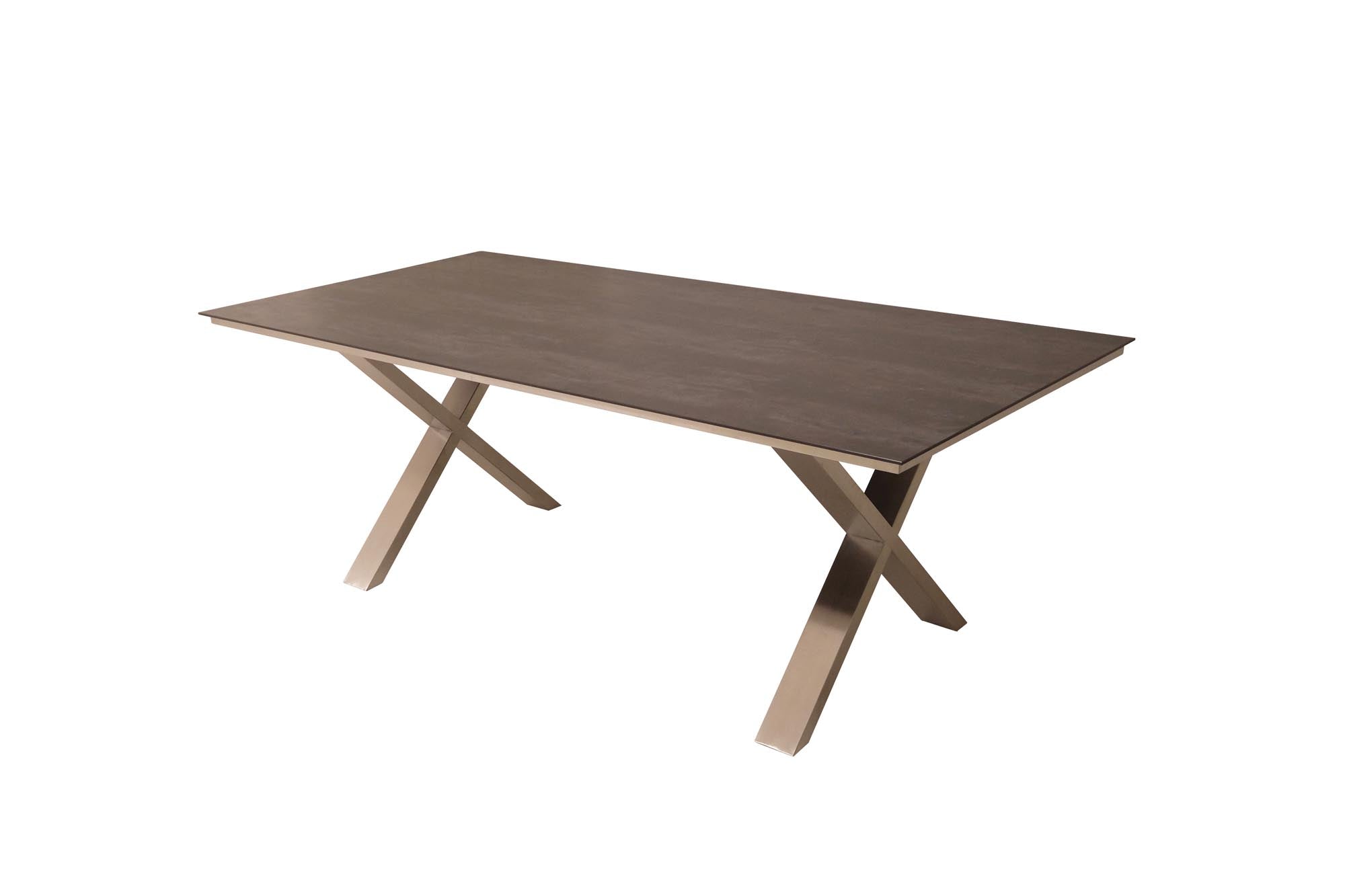 Gartentisch Monaco, Edelstahl X-Form, 210x100 cm in Anthrazit präsentiert im Onlineshop von KAQTU Design AG. Gartentisch ist von Be Garden