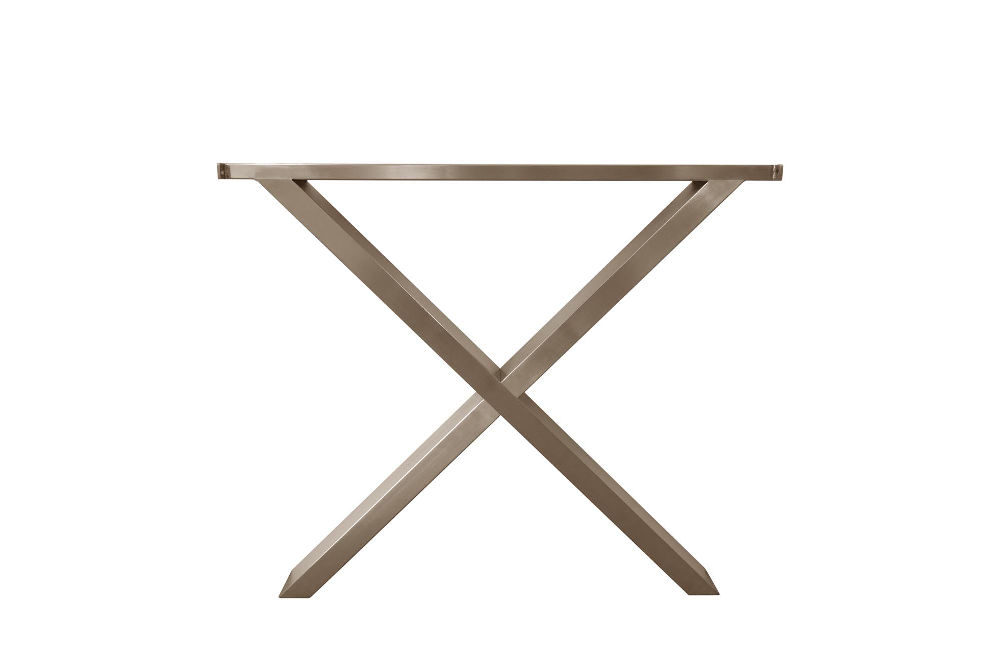 Moderner Gartentisch Monaco in robuster Edelstahl-X-Form, 210x100 cm, perfekt für gesellige Runden und stilvolle Gartenmöbel.