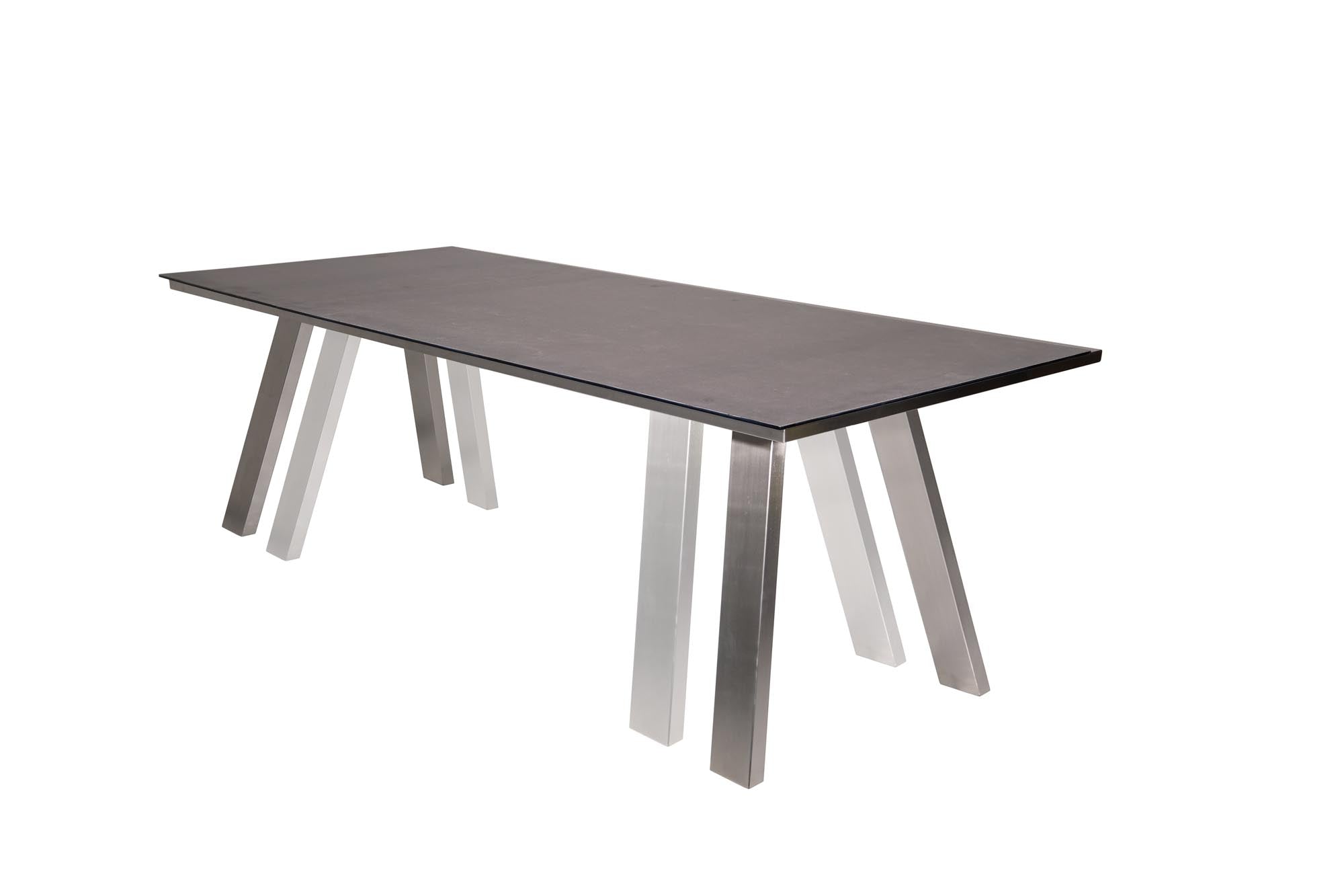 Eleganter Gartentisch Monaco in A-Form mit stilvollem Keramikdekor in Anthrazit, ideal für Garten und Terrasse von Be Garden.
