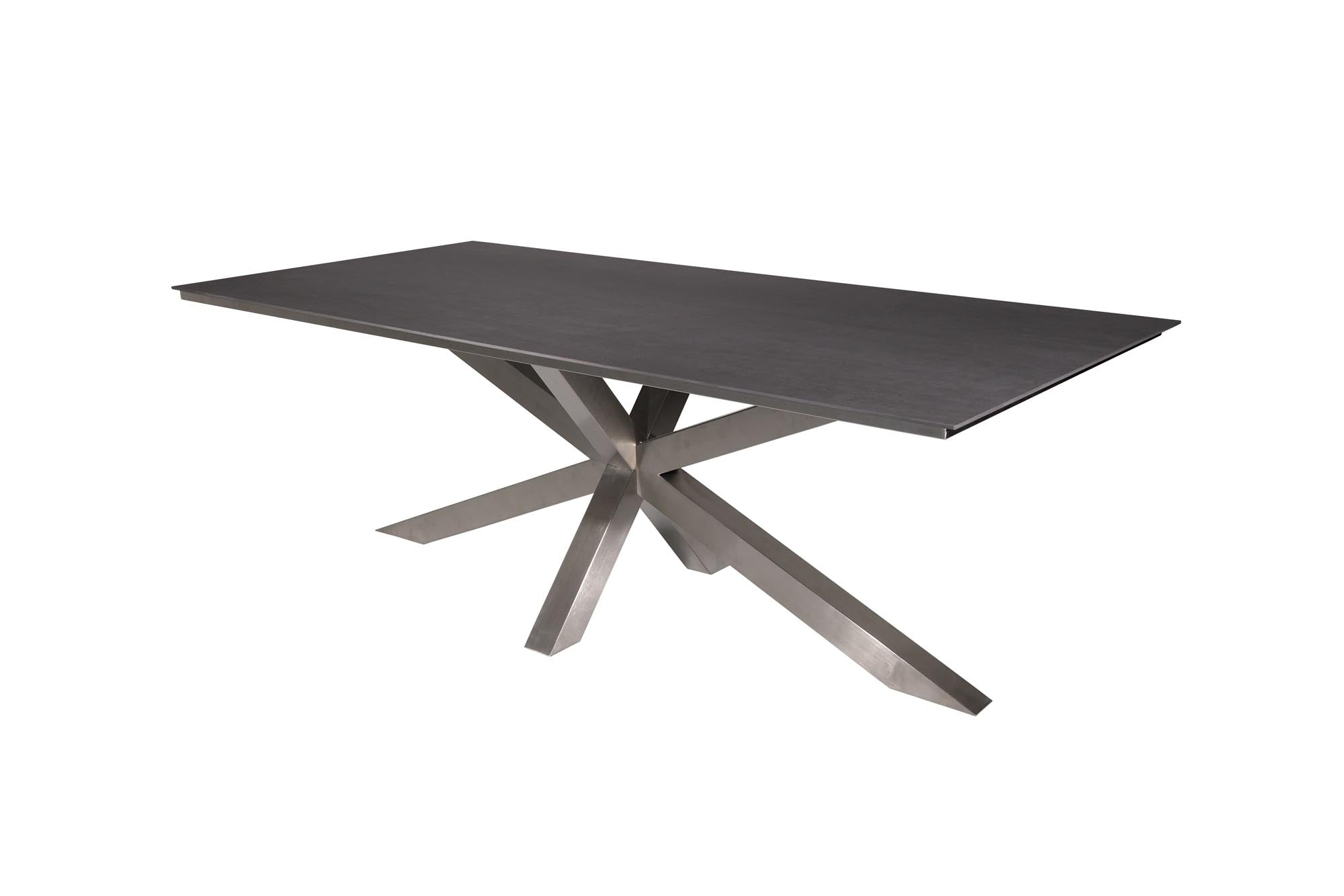 Gartentisch Monaco XX-Fuss, Edelstahl,  210x100 cm in Grau mit Strukturoberfläche präsentiert im Onlineshop von KAQTU Design AG. Gartentisch ist von Be Garden