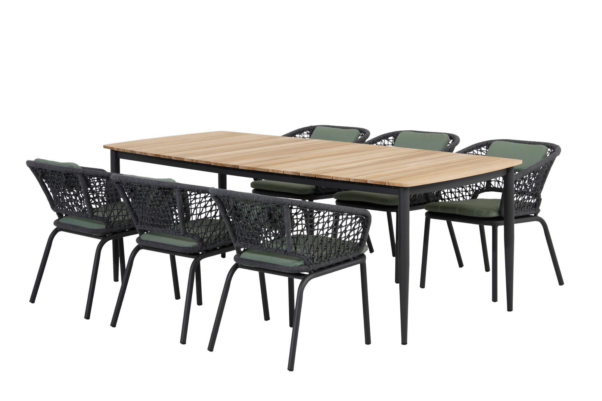 Eleganter Gartentisch Elena mit grauem Alugestell, ideal für Garten und Terrasse, Maße 220x100x74 cm, stilvolles Design von Be Garden.