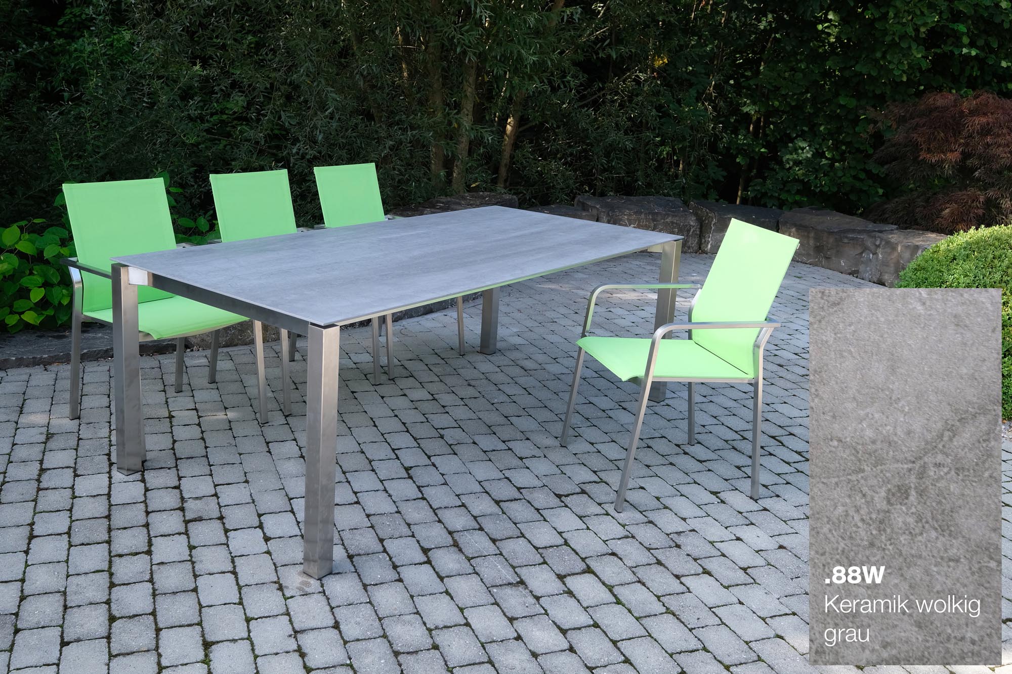 Keramiktisch Nevio 20 210x100 cm grau wolkig in Grau wolkig präsentiert im Onlineshop von KAQTU Design AG. Gartentisch ist von Be Garden