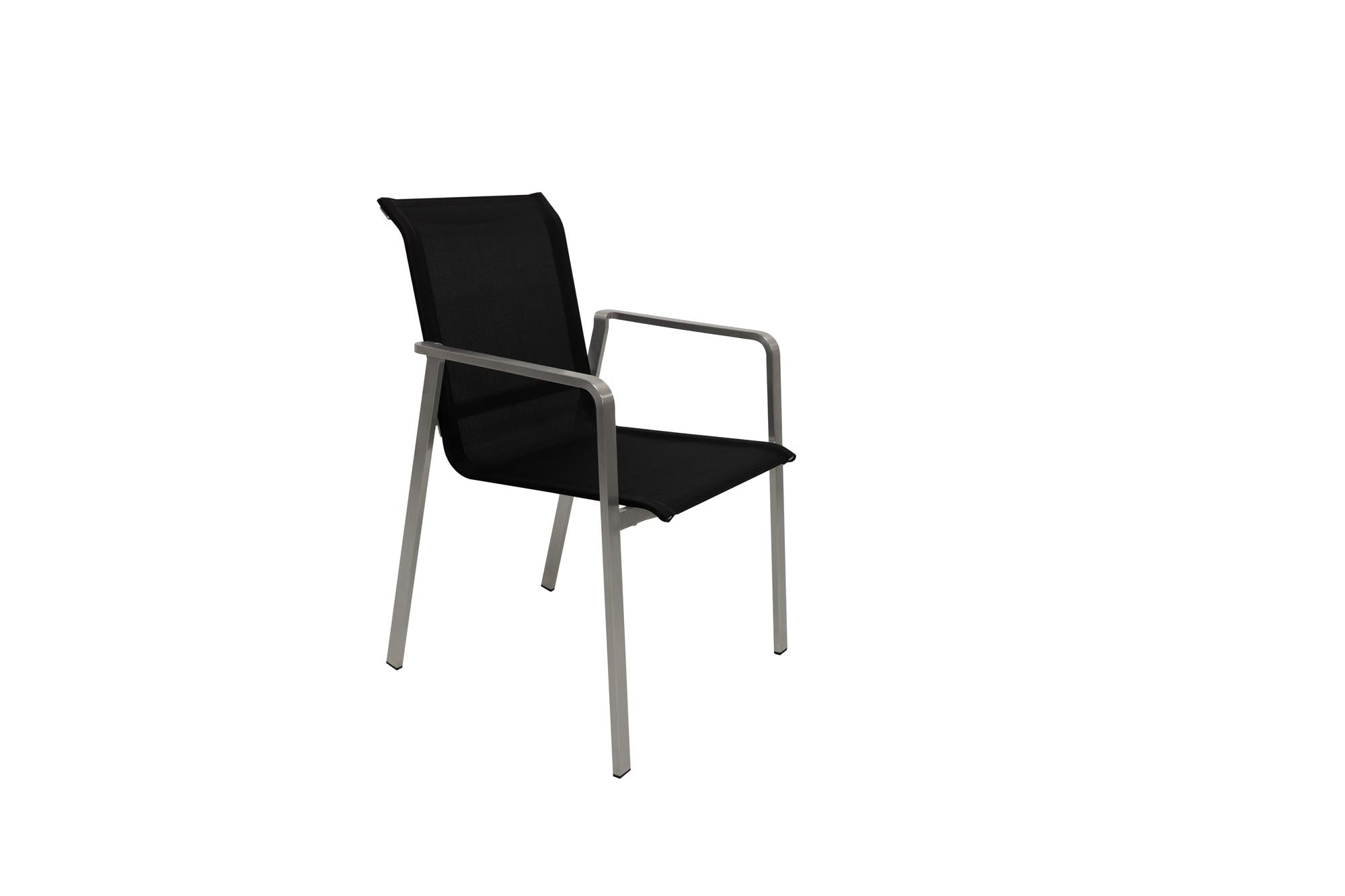 Gartenstuhl Sofia, Textilen schwarz, Gestell Edelstahl in  präsentiert im Onlineshop von KAQTU Design AG. Gartenstuhl ist von Be Garden