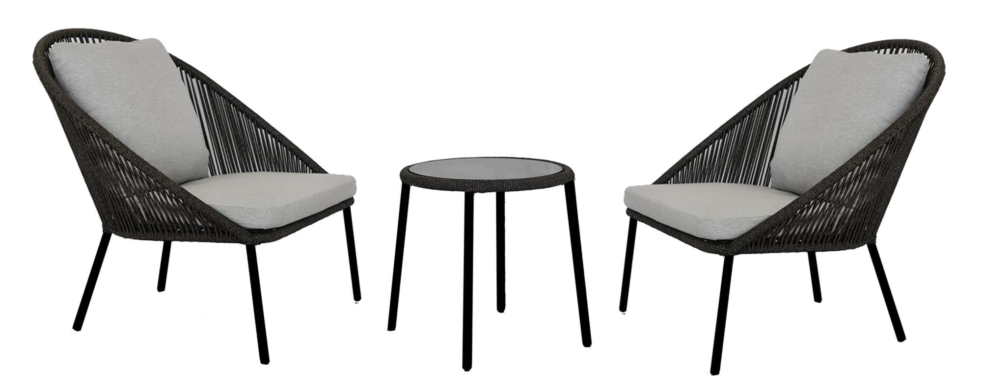Lola Garnitur mit 2 Sessel und Beistelltisch Samira in  präsentiert im Onlineshop von KAQTU Design AG. Beistelltisch Outdoor ist von Be Garden