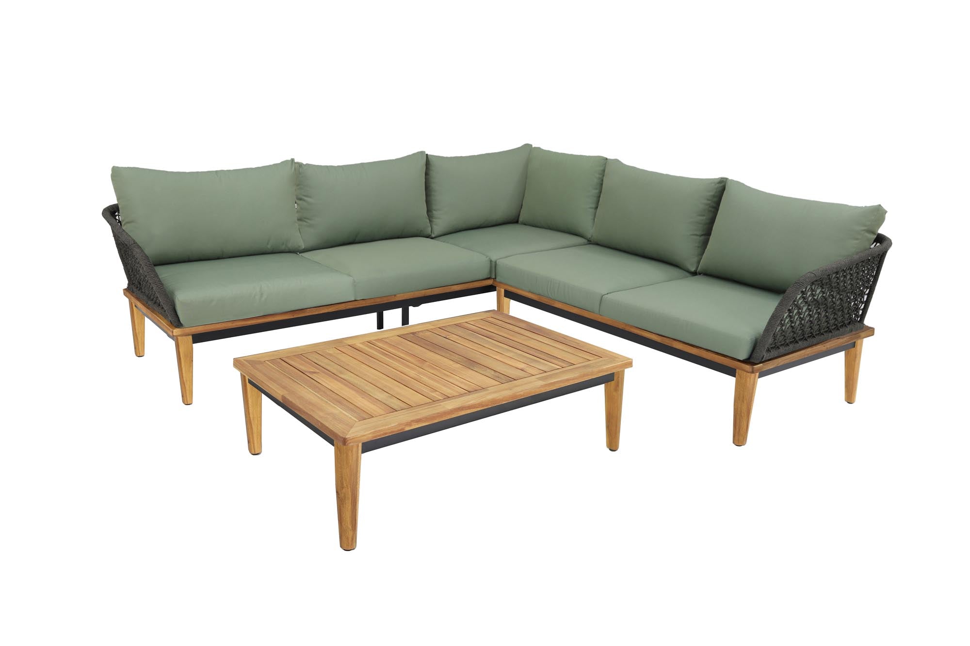 Gartenlounge Locarno, Eckvariante gross in Grün präsentiert im Onlineshop von KAQTU Design AG. Lounge Sofa ist von Be Garden